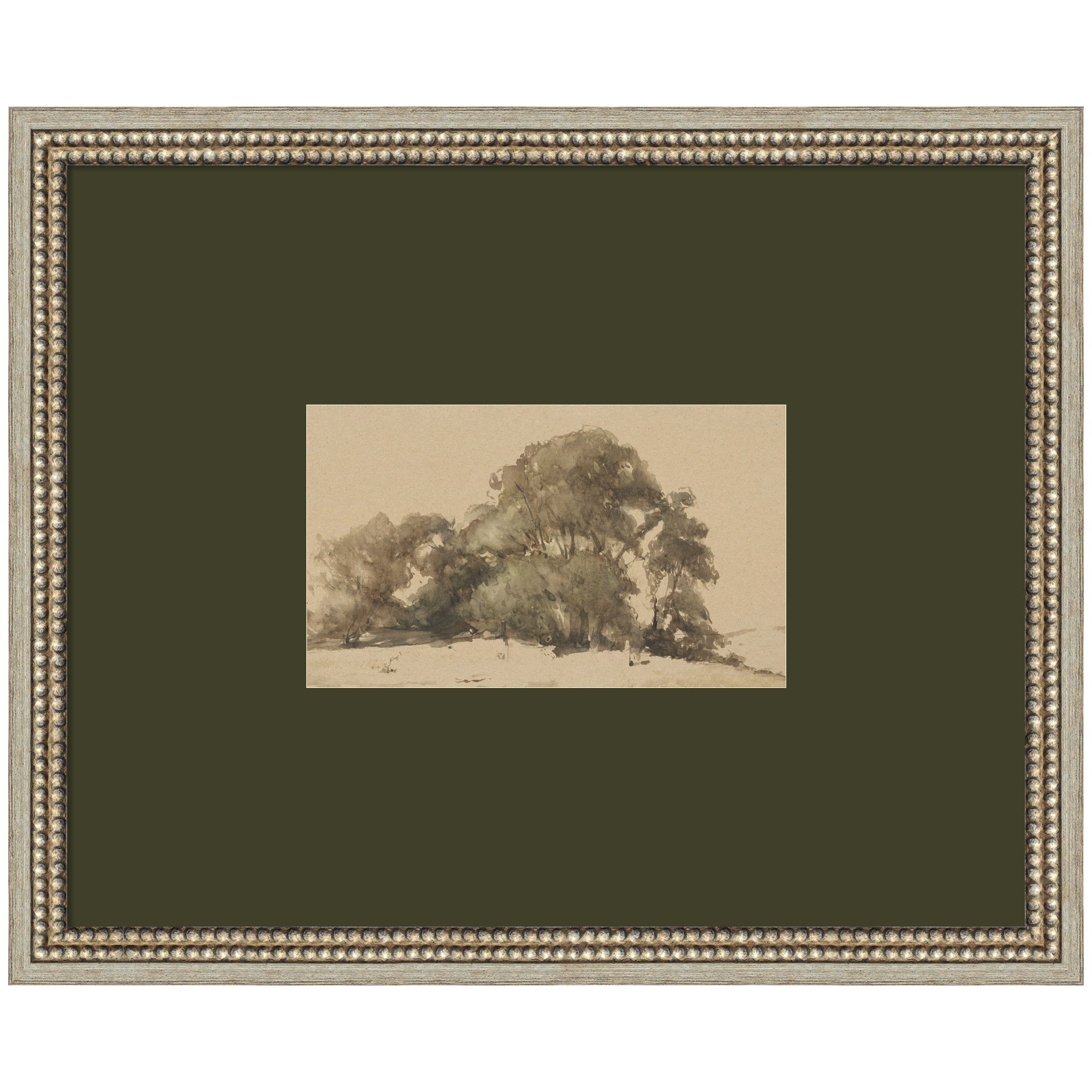 Framed Art 22x18 Green Matted to 10x6 Castellan Silver 1