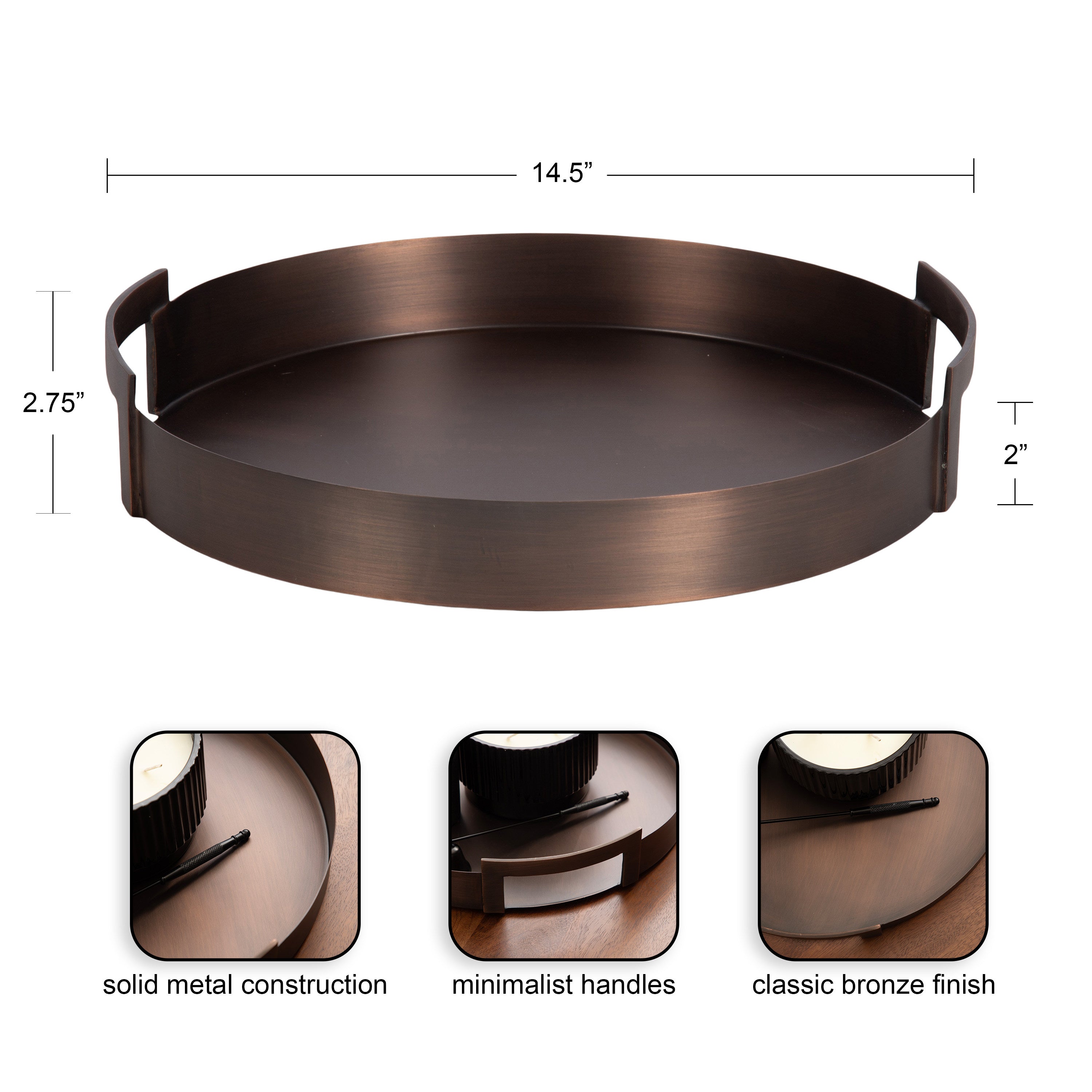 Single Tray Bronze 15" diameter 2
