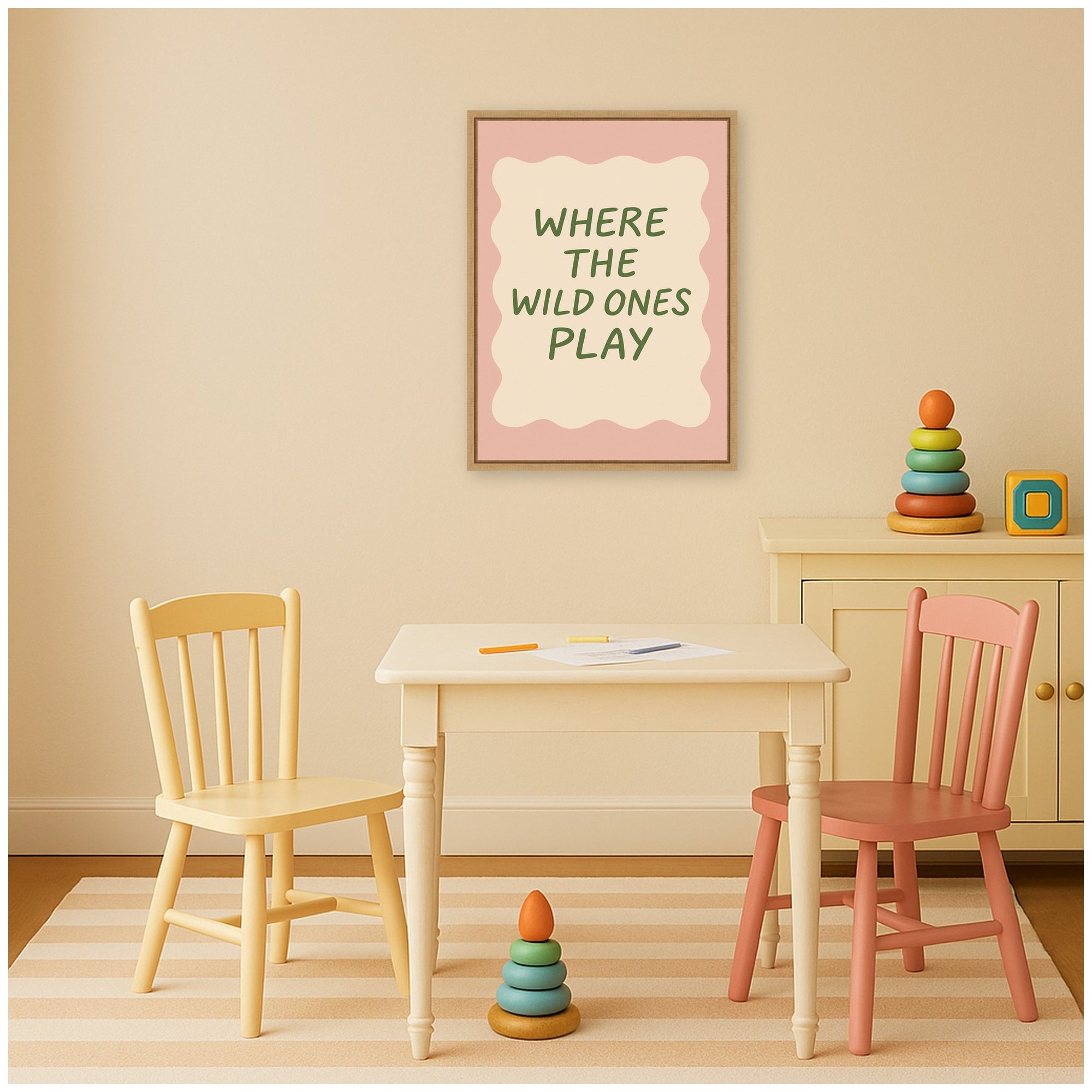 Where The Wild Ones Play Squiggly by Laura Moss Framed Canvas Wall Art Print