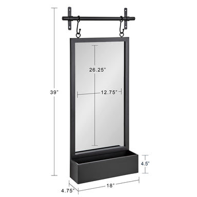 Functional Mirror Black 18x39 6