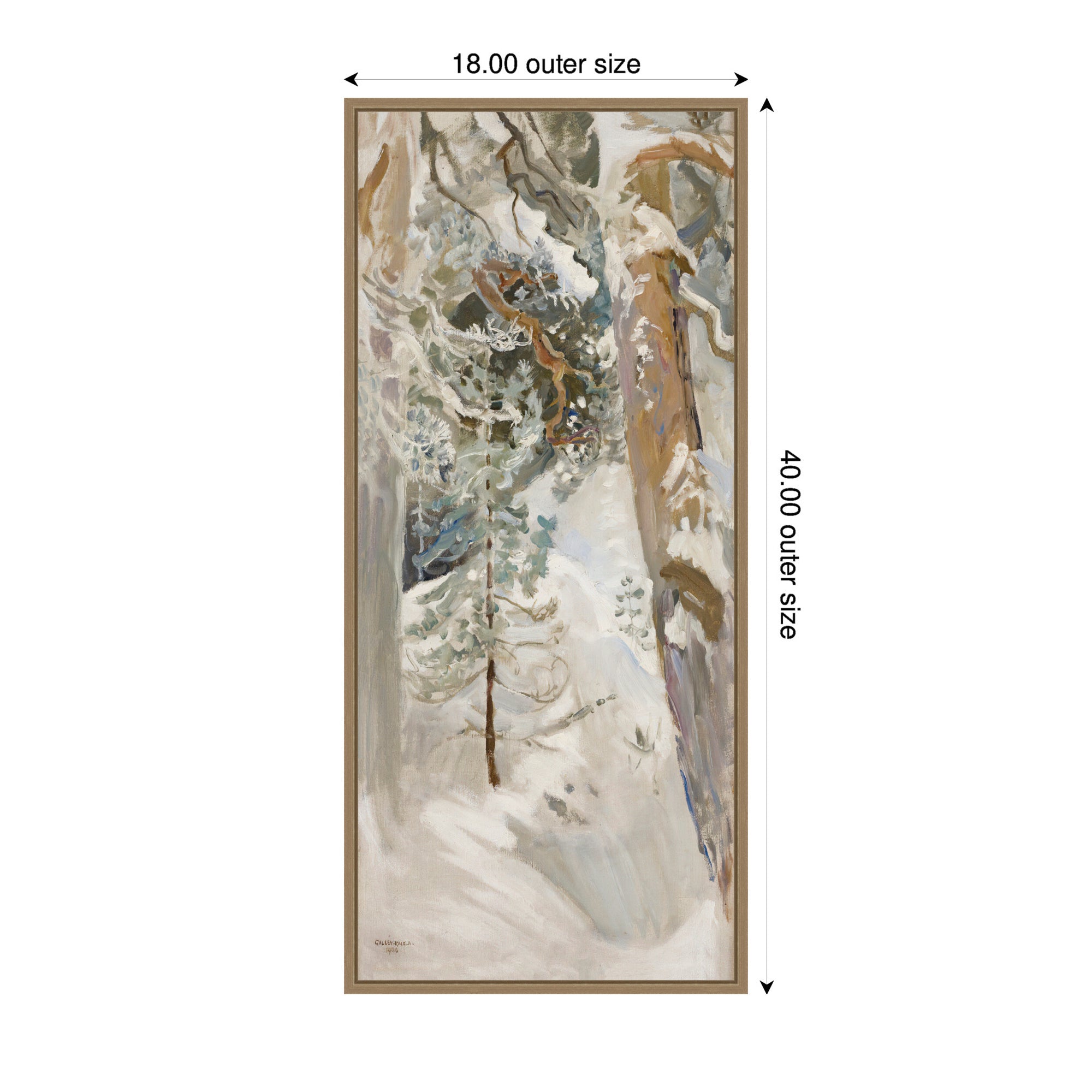 Framed Canvas Sylvie Dark Gold 18x40 2