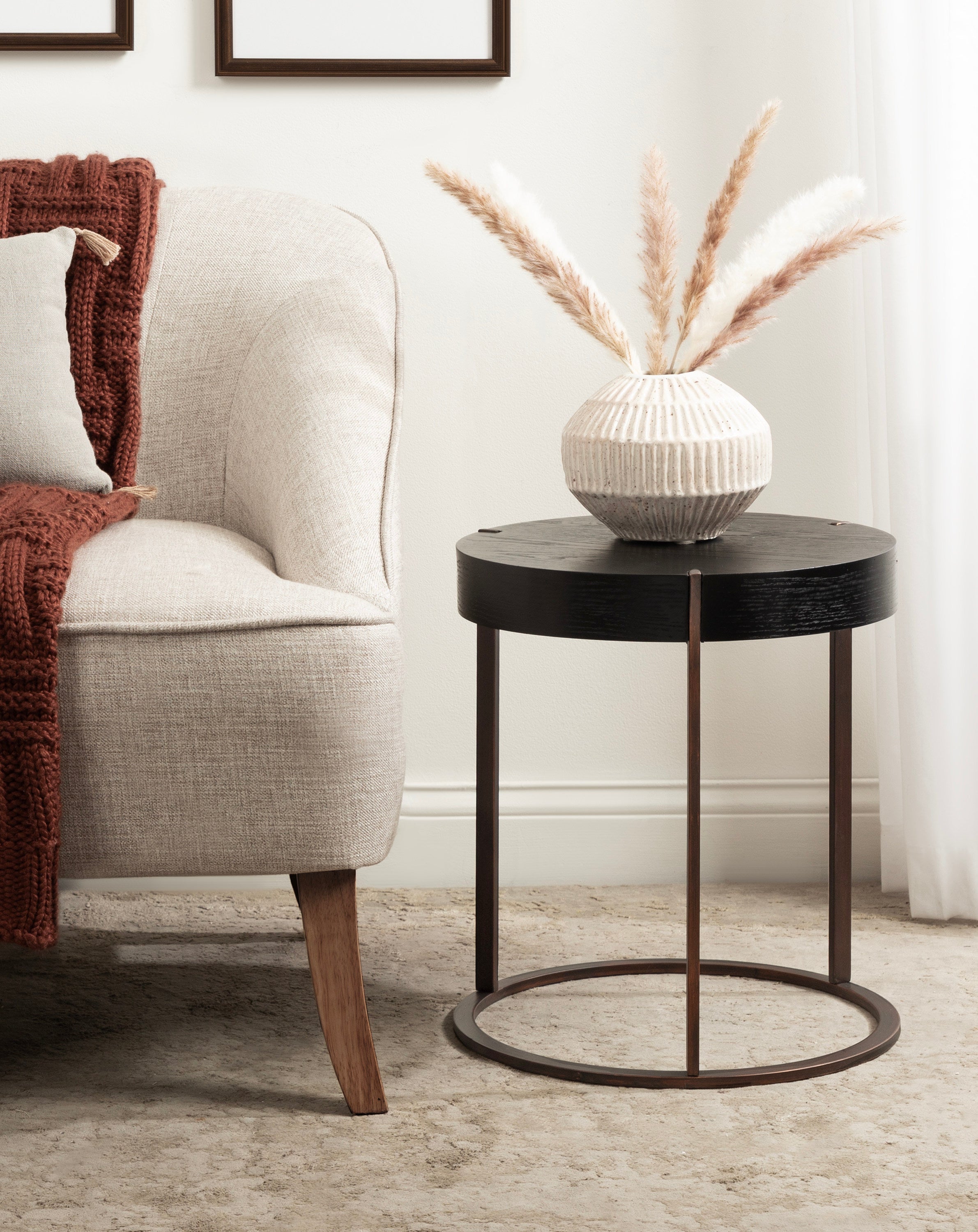 Rovin Side Table Wood and Metal