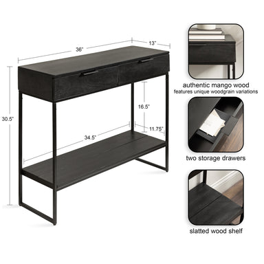 Console Table Black 36x13x31 2