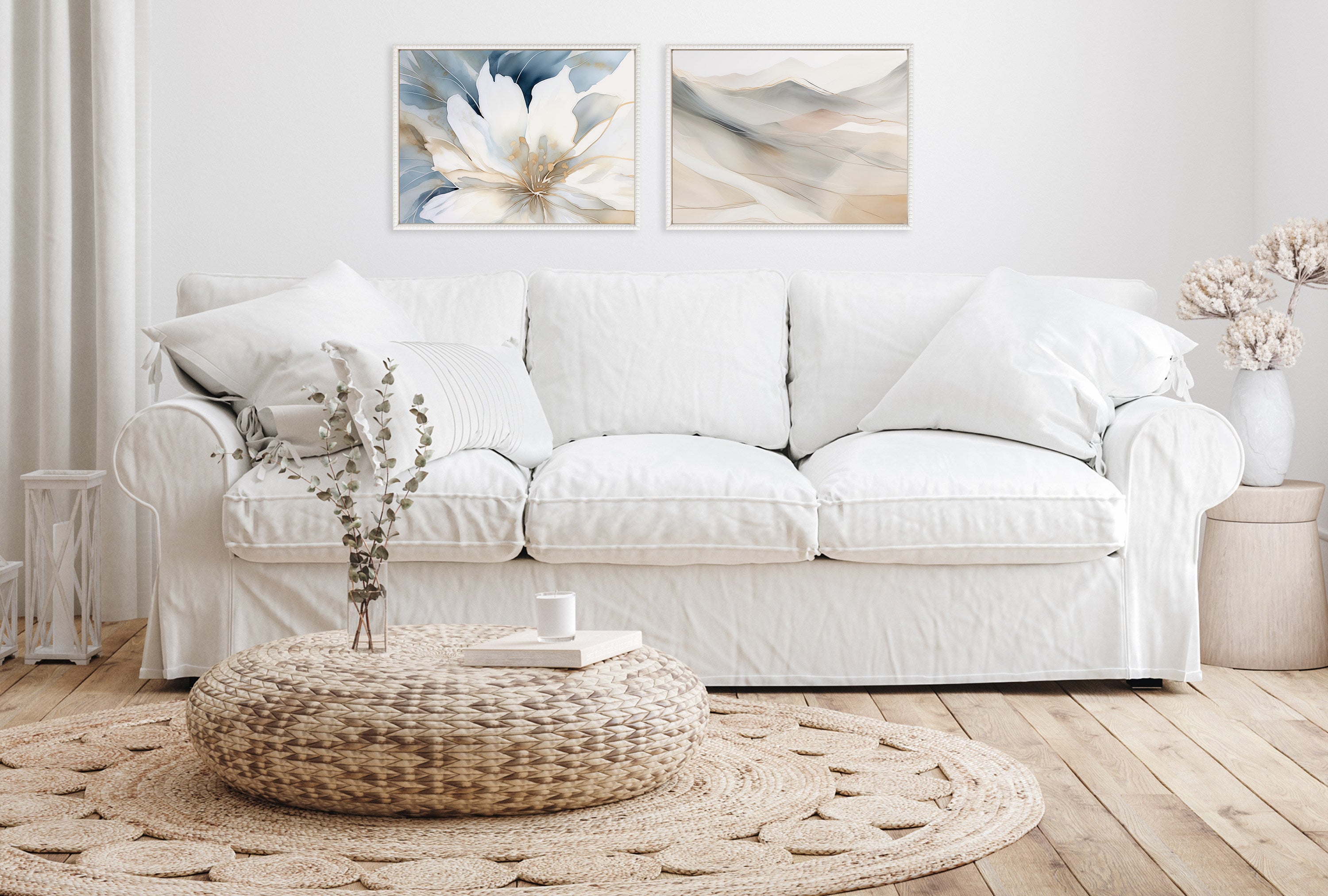 Framed Canvas 18x24 Sylvie Beaded White 6