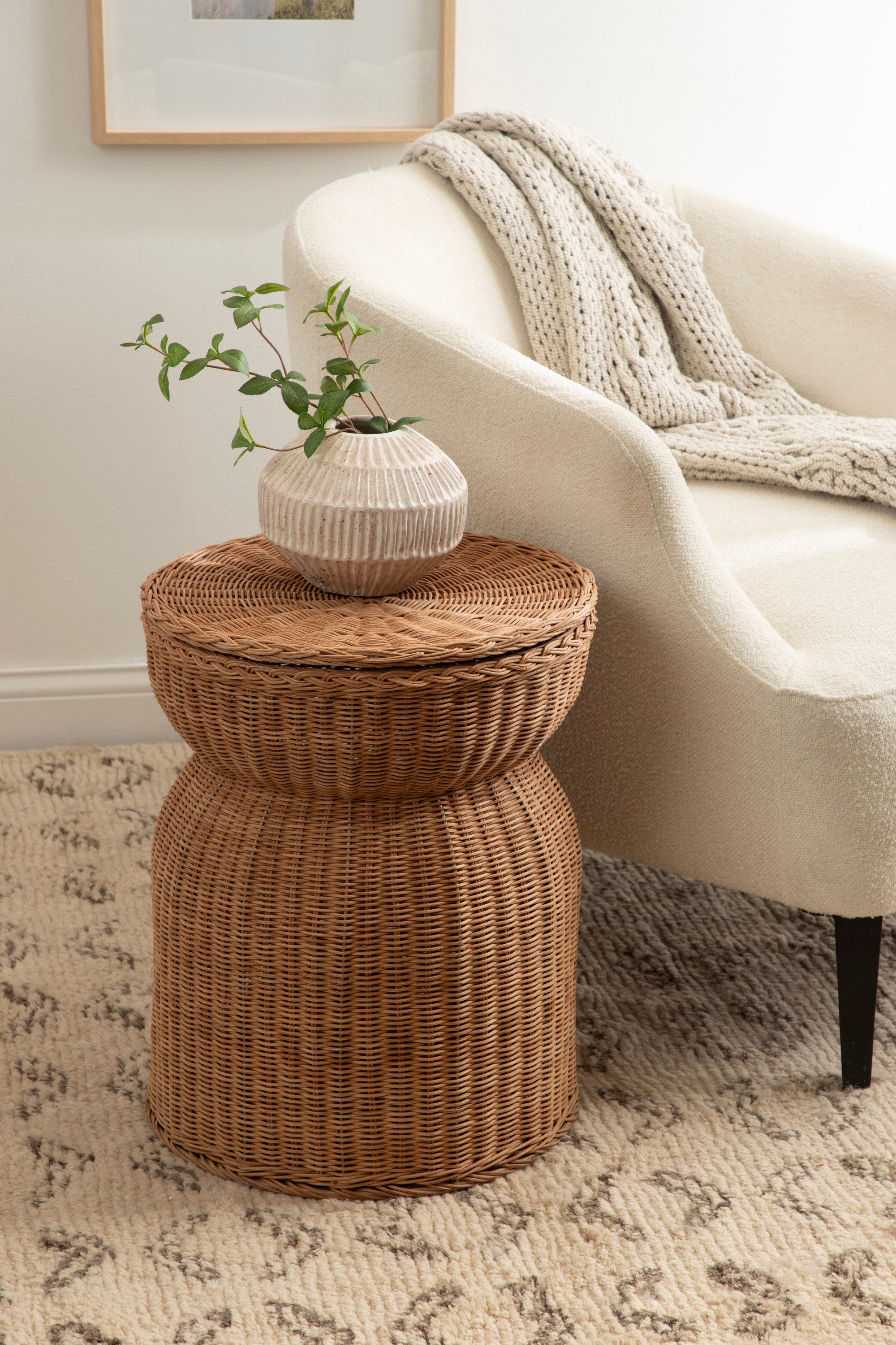 Thatch Rattan Side Table