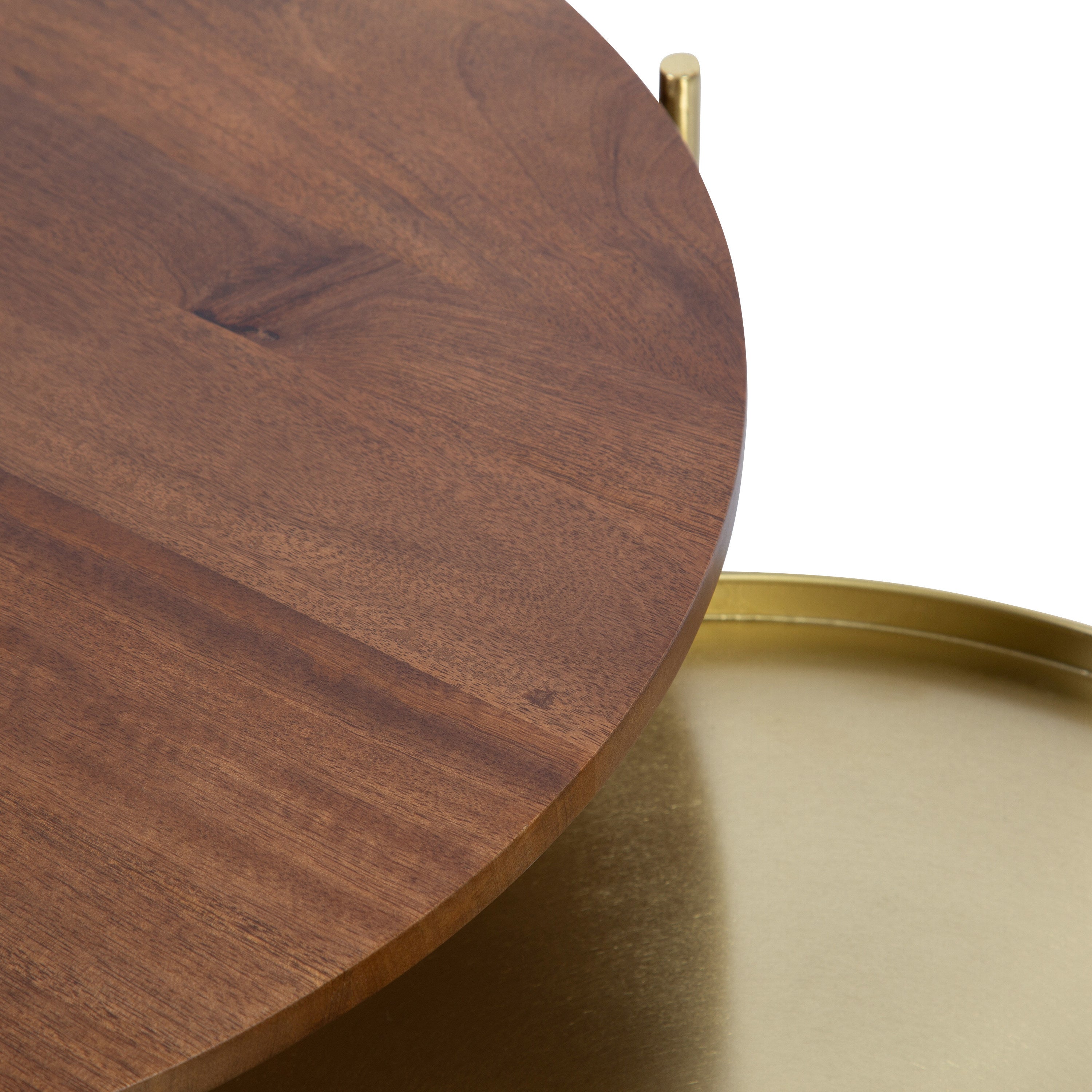 Nesting Table Walnut Brown Gold 2 Piece 6