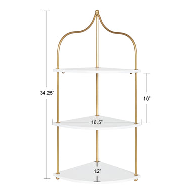 Accent Shelf White Gold 17x12x35 2