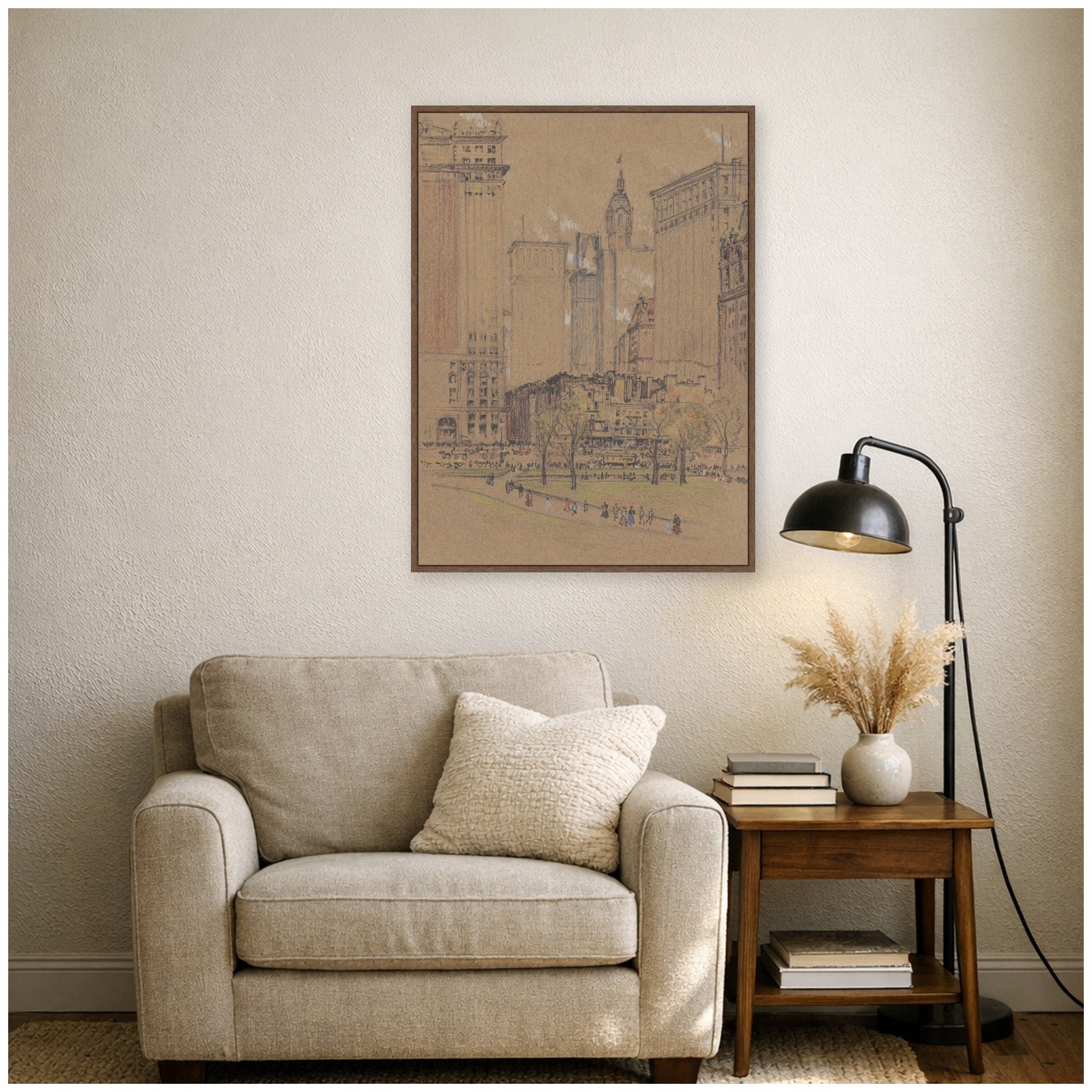Framed Canvas Sylvie Walnut 28x38 5