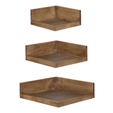 Floating Shelf Rustic Brown 3 Piece 1