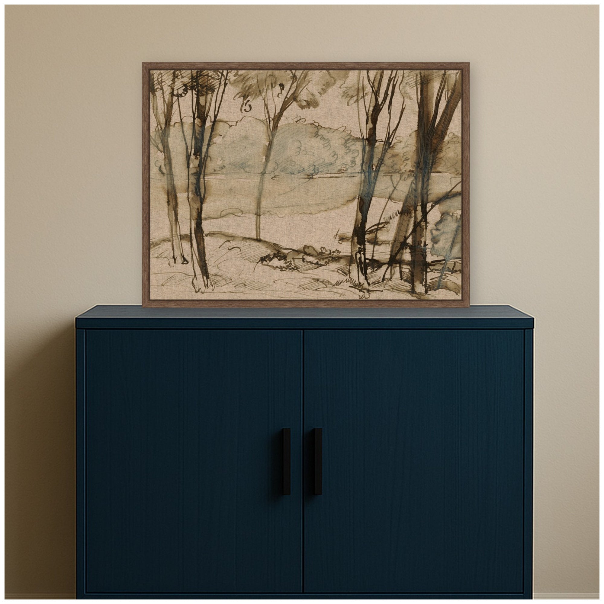Framed Canvas 24x18 Sylvie Walnut 7
