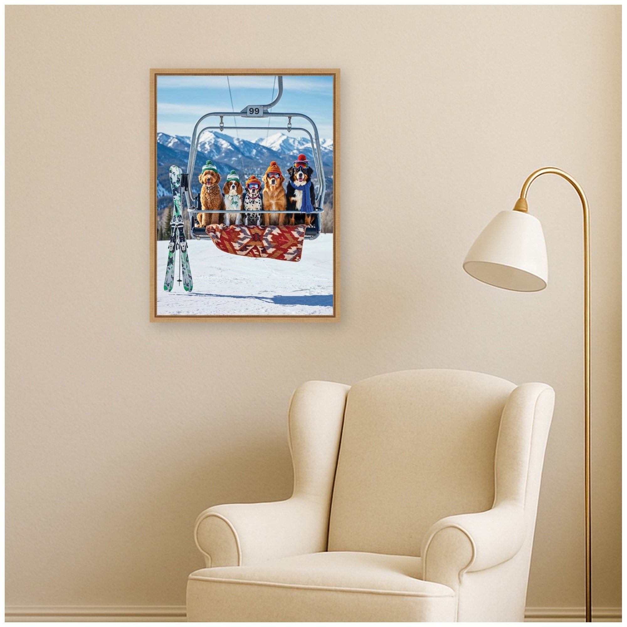Framed Canvas Sylvie Natural 18x24 6