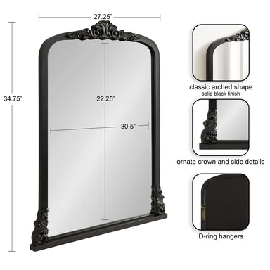 Arch Mirror Black 28x35 2