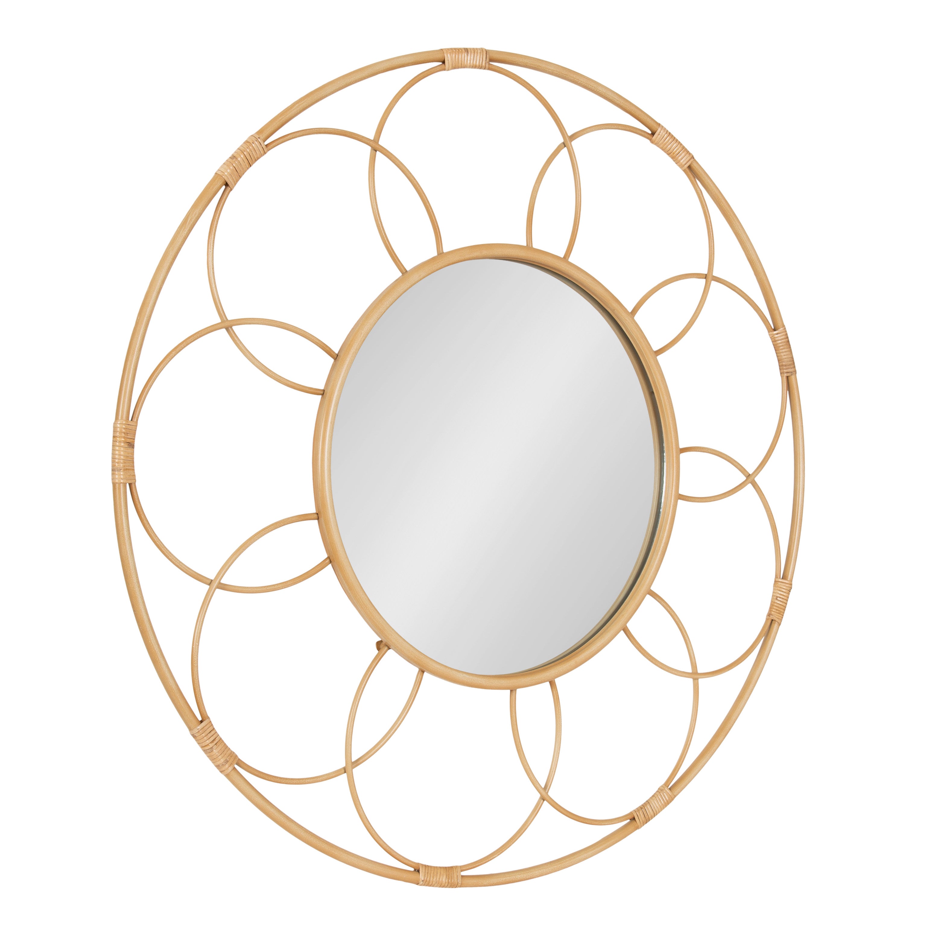 Round Mirror Brown 34x34 5