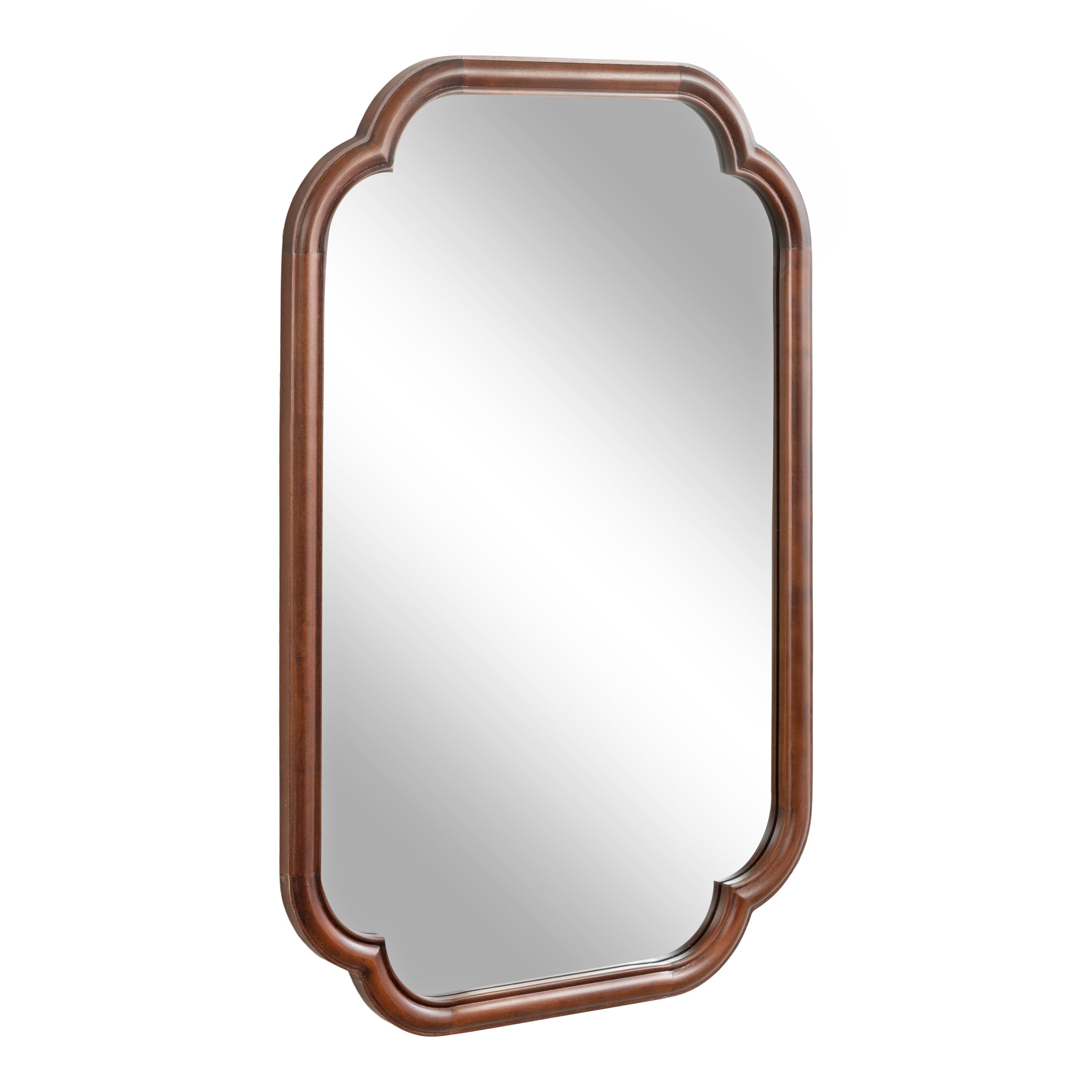 Scallop Mirror Walnut Brown 24x36 1