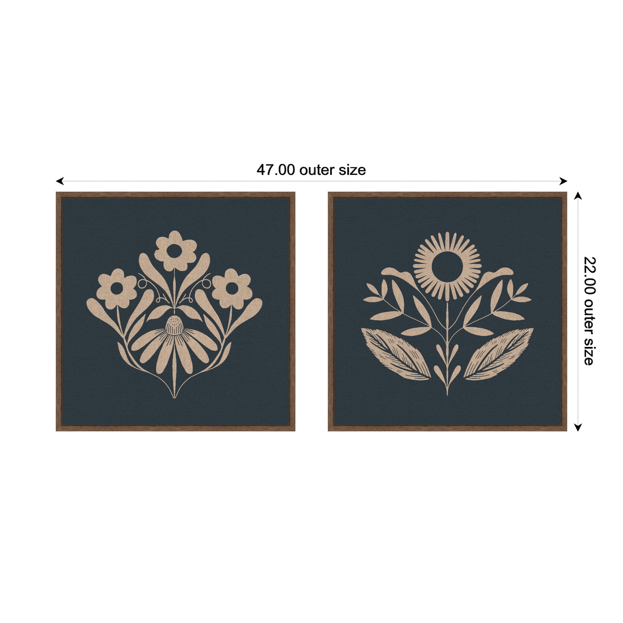 Art Set 2 Piece Set 22x22 Sylvie Walnut 2