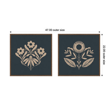 Art Set 2 Piece Set 22x22 Sylvie Walnut 2