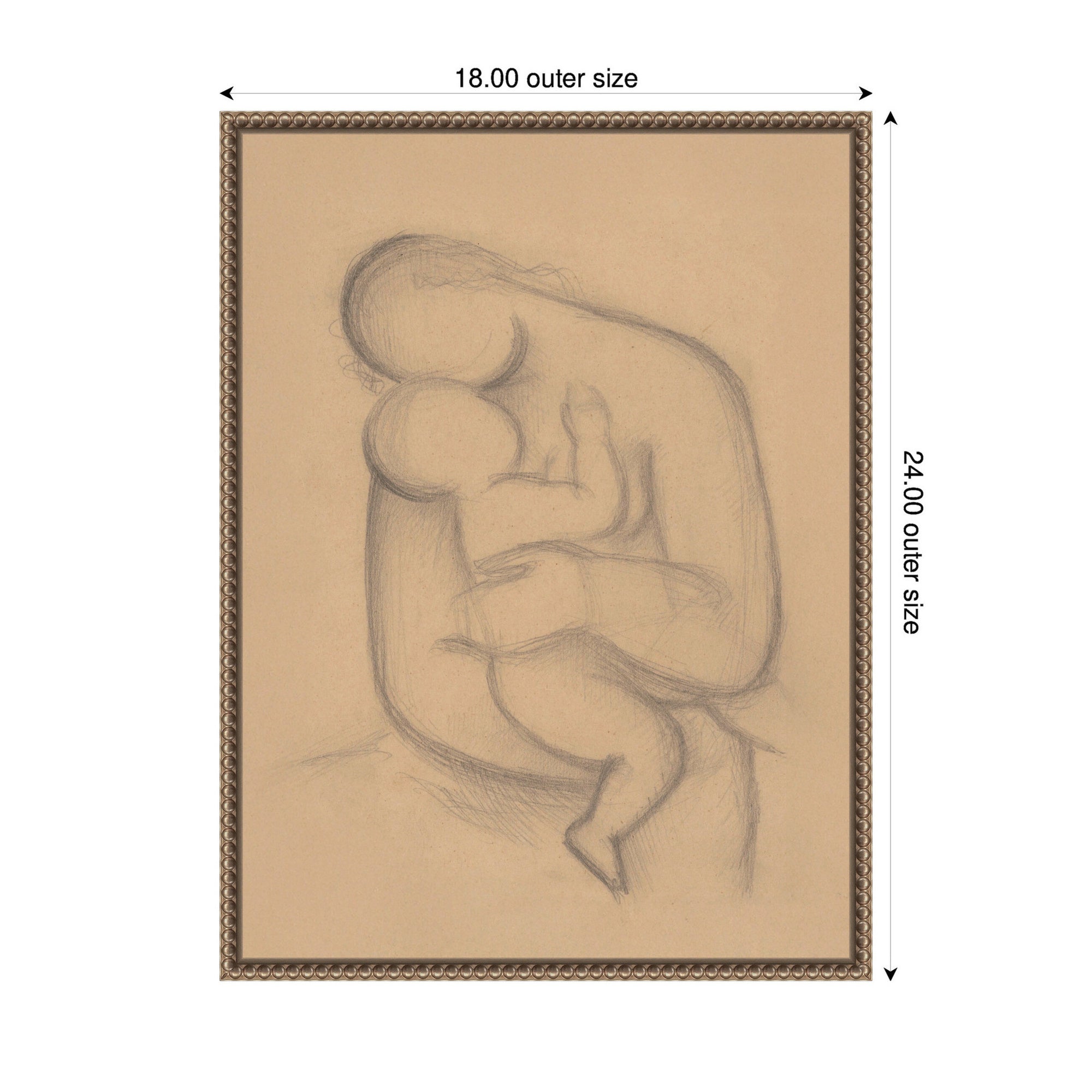 Mother with Child in her Arms Mikulas Galanda by Nostalgia Prints Framed Canvas Wall Art Print