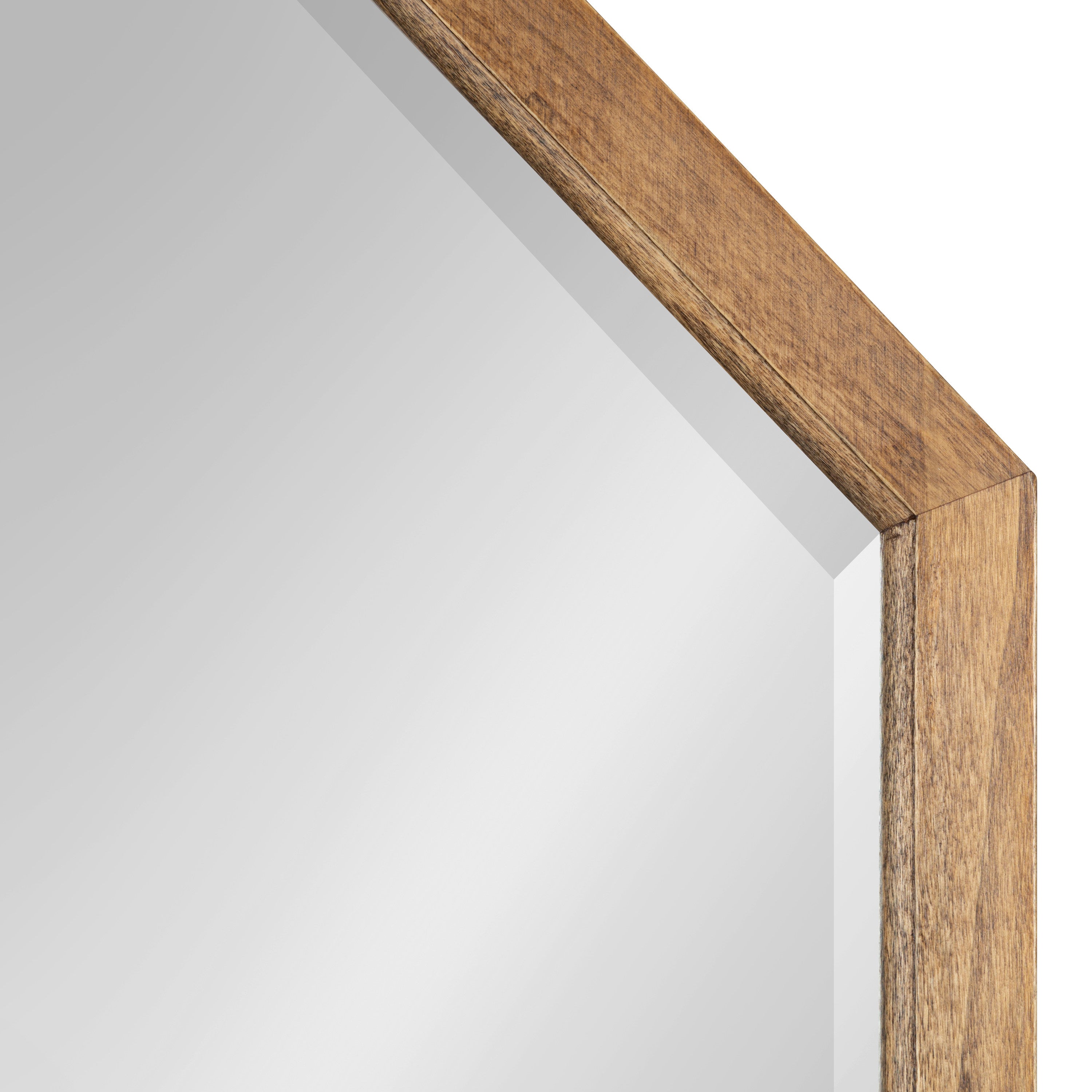 Octagon Mirror Rustic Brown 24x36 3