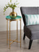 Tea Table Gold Light Teal 14x14x26 7