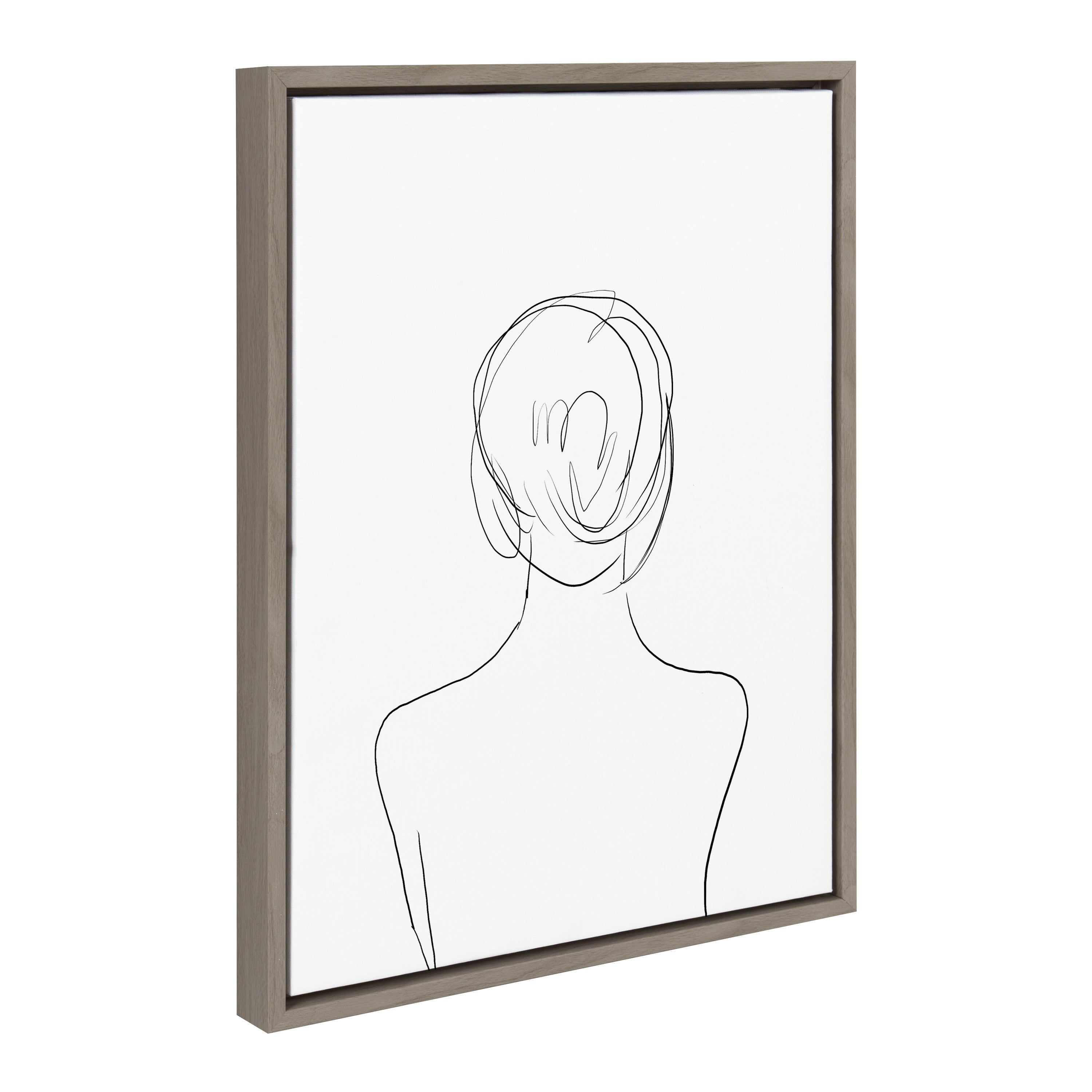 Sylvie Minimalist Woman Framed Canvas by Teju Reval of SnazzyHues