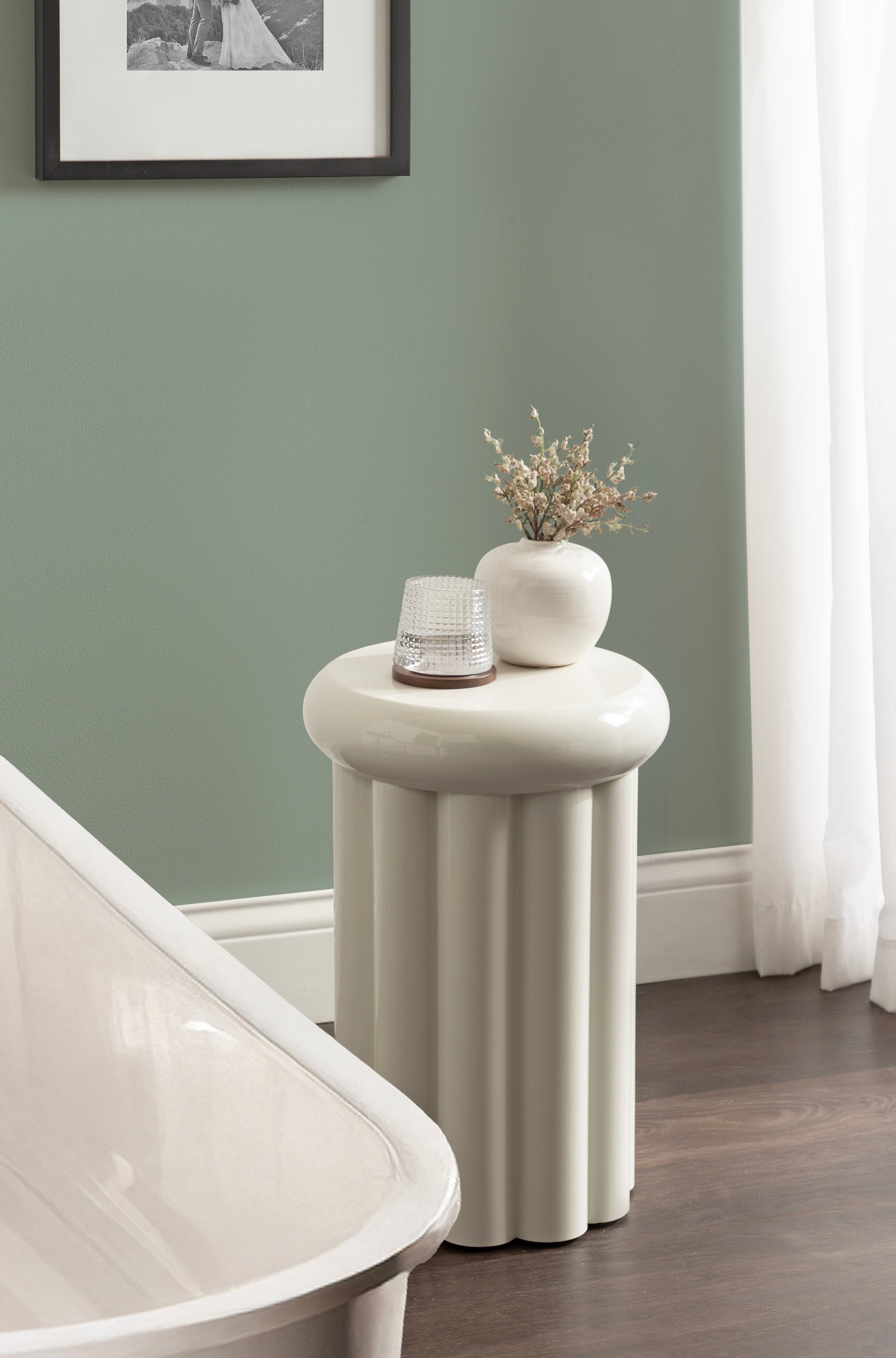 Side Table Beige 12x12x18 6