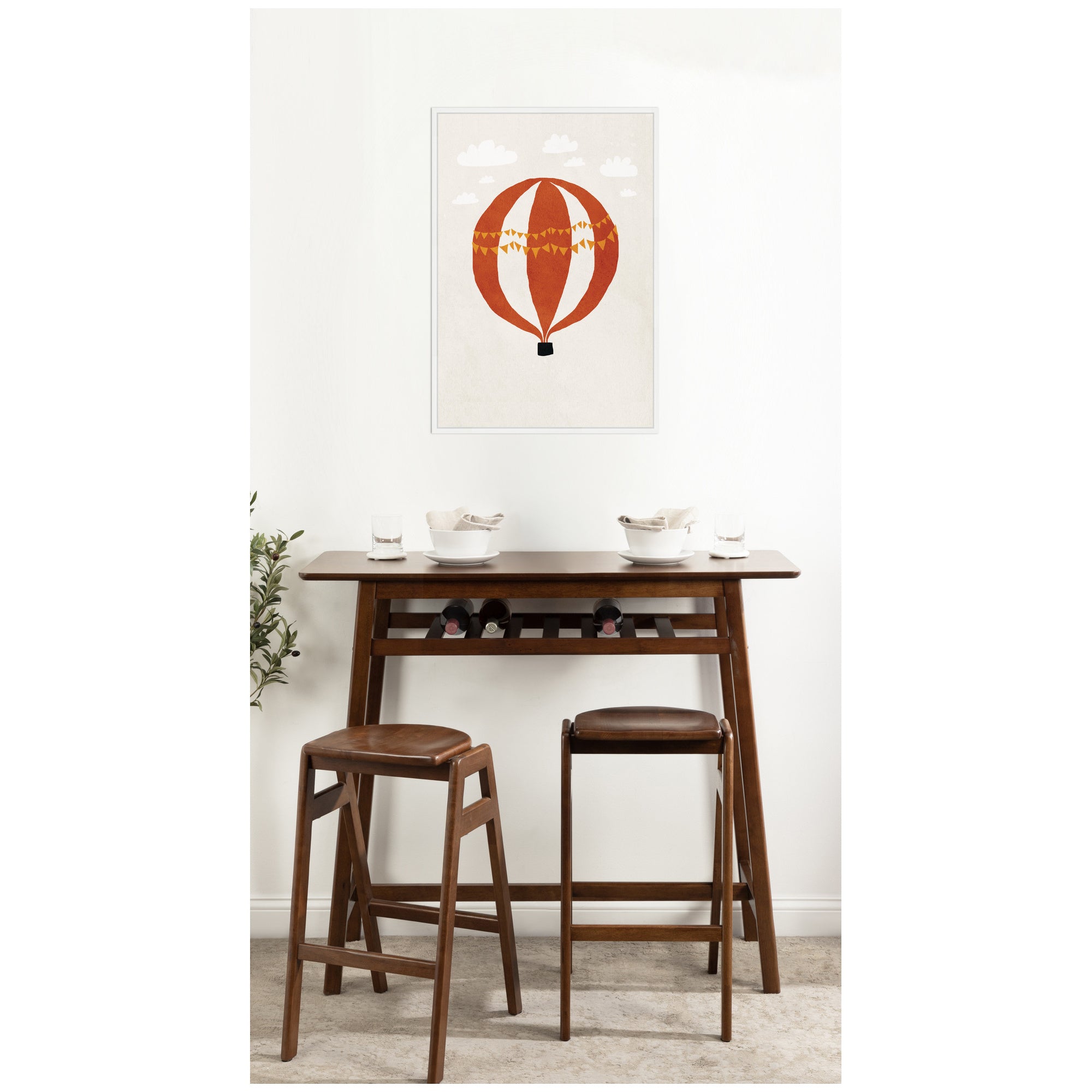 Hot Air Balloon II by July Art Prints Framed Canvas Wall Art Print