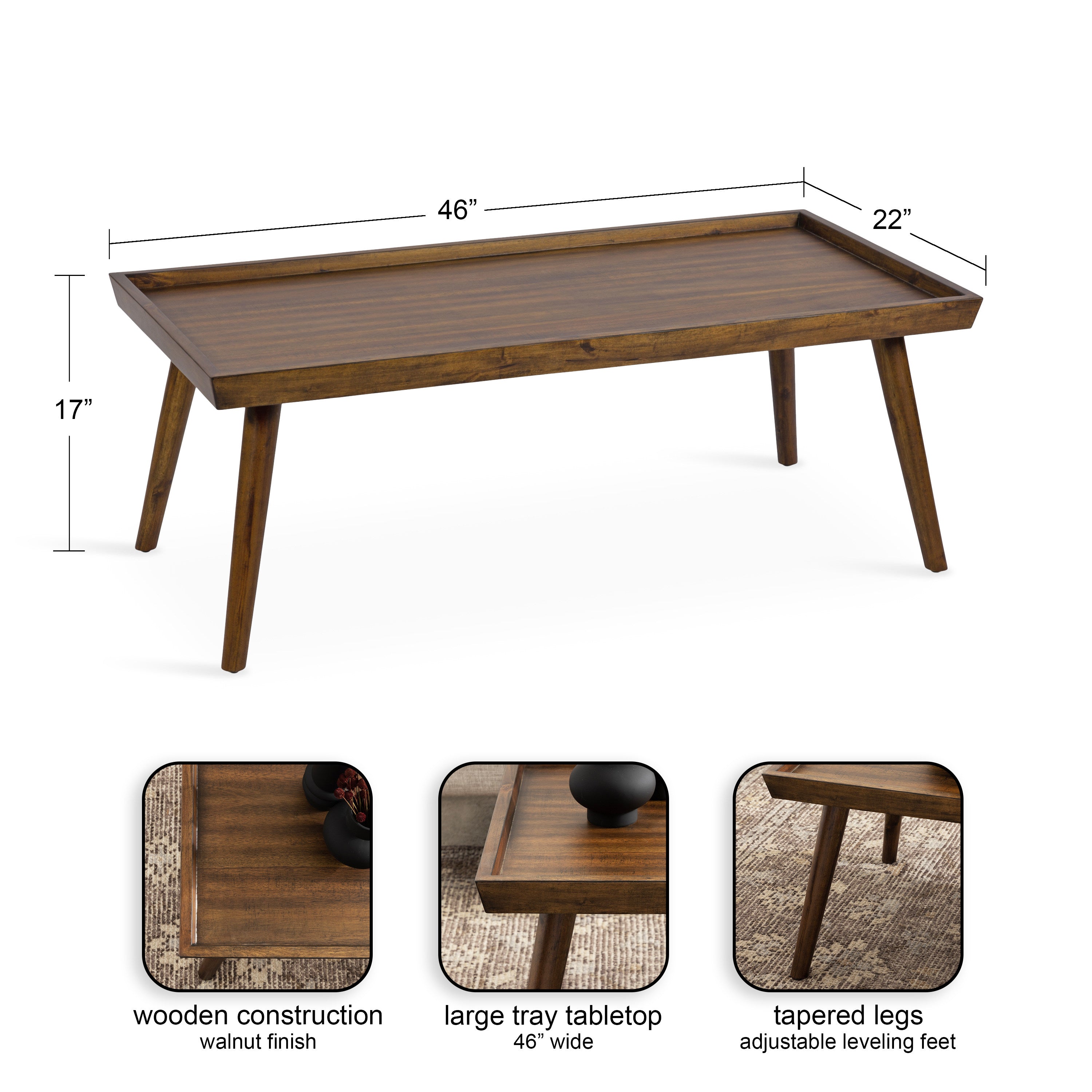 Coffee Table Walnut Brown 46x22x17 2