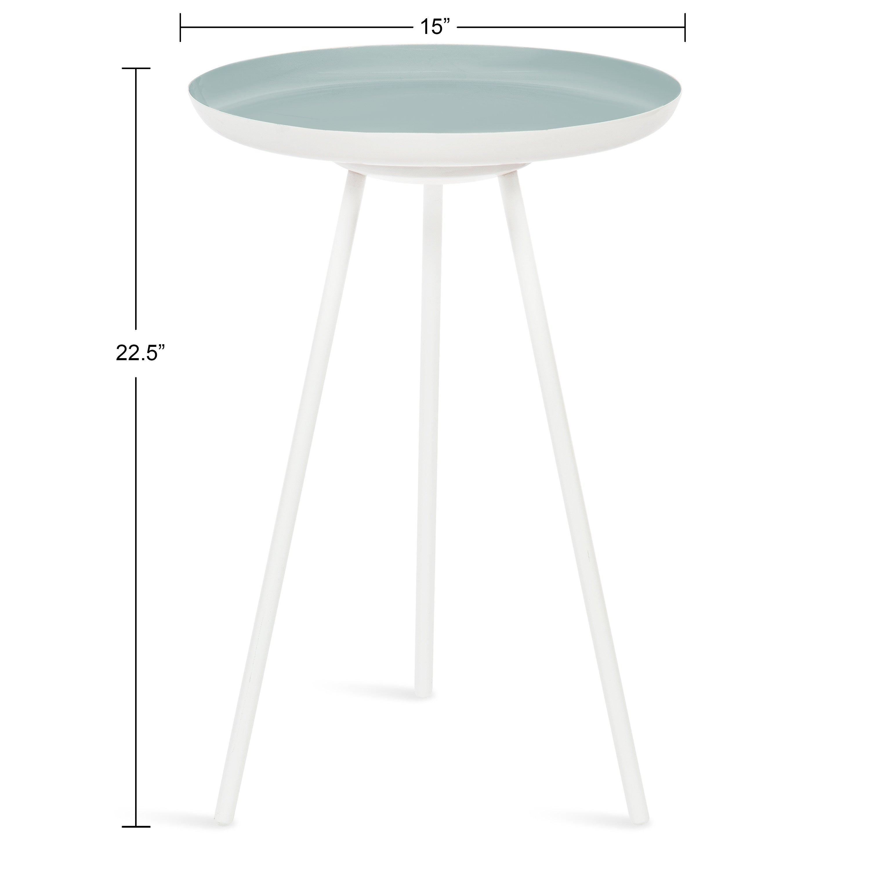 Side Table 15x15x22.5 Blue White 2