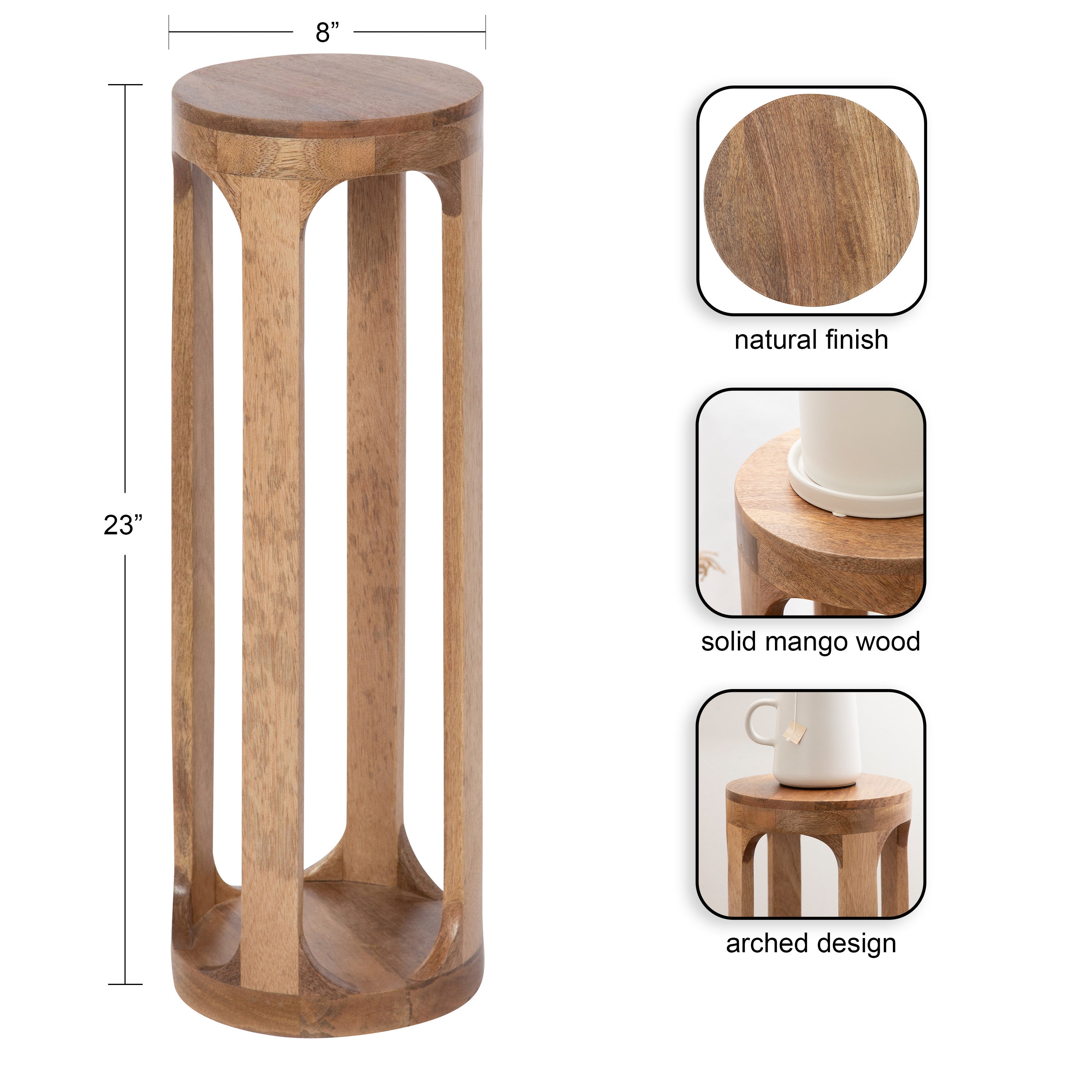 Drink Table Natural 8x8x23 2
