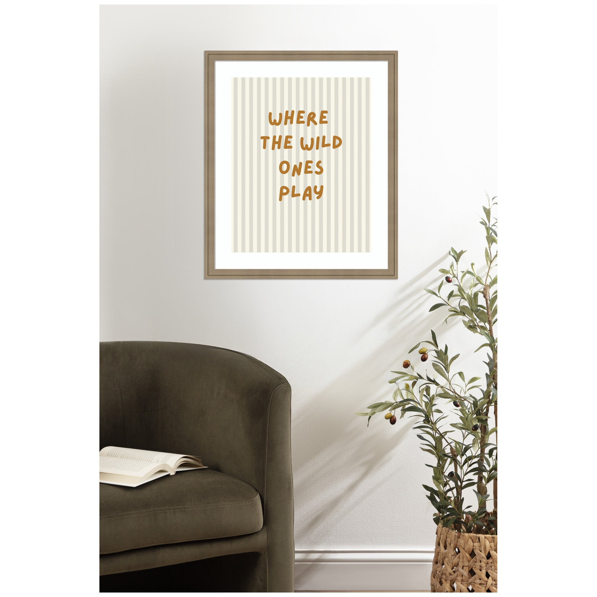 Where the Wild Ones Play Striped by Laura Moss Framed Wall Art Print