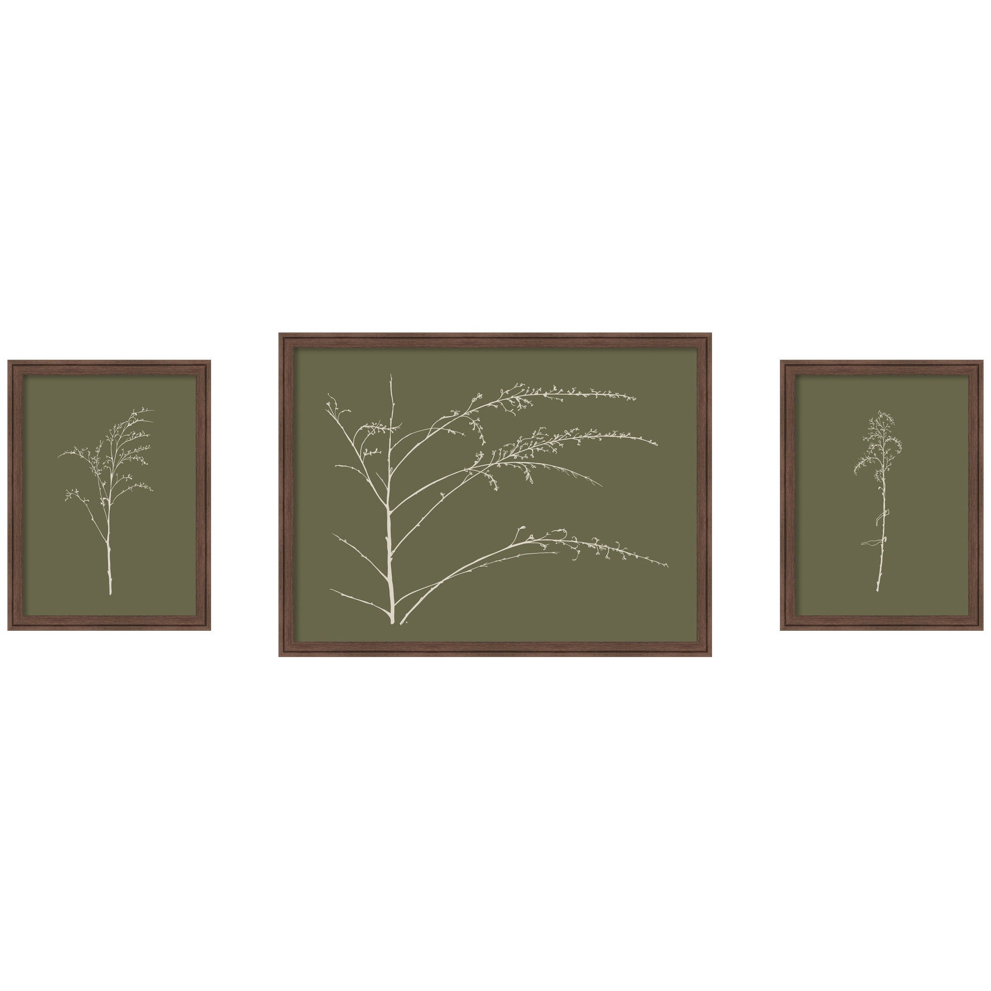 Framed Art Set 3 Piece Set 15x20/24x32 Florence Medium Brown 1