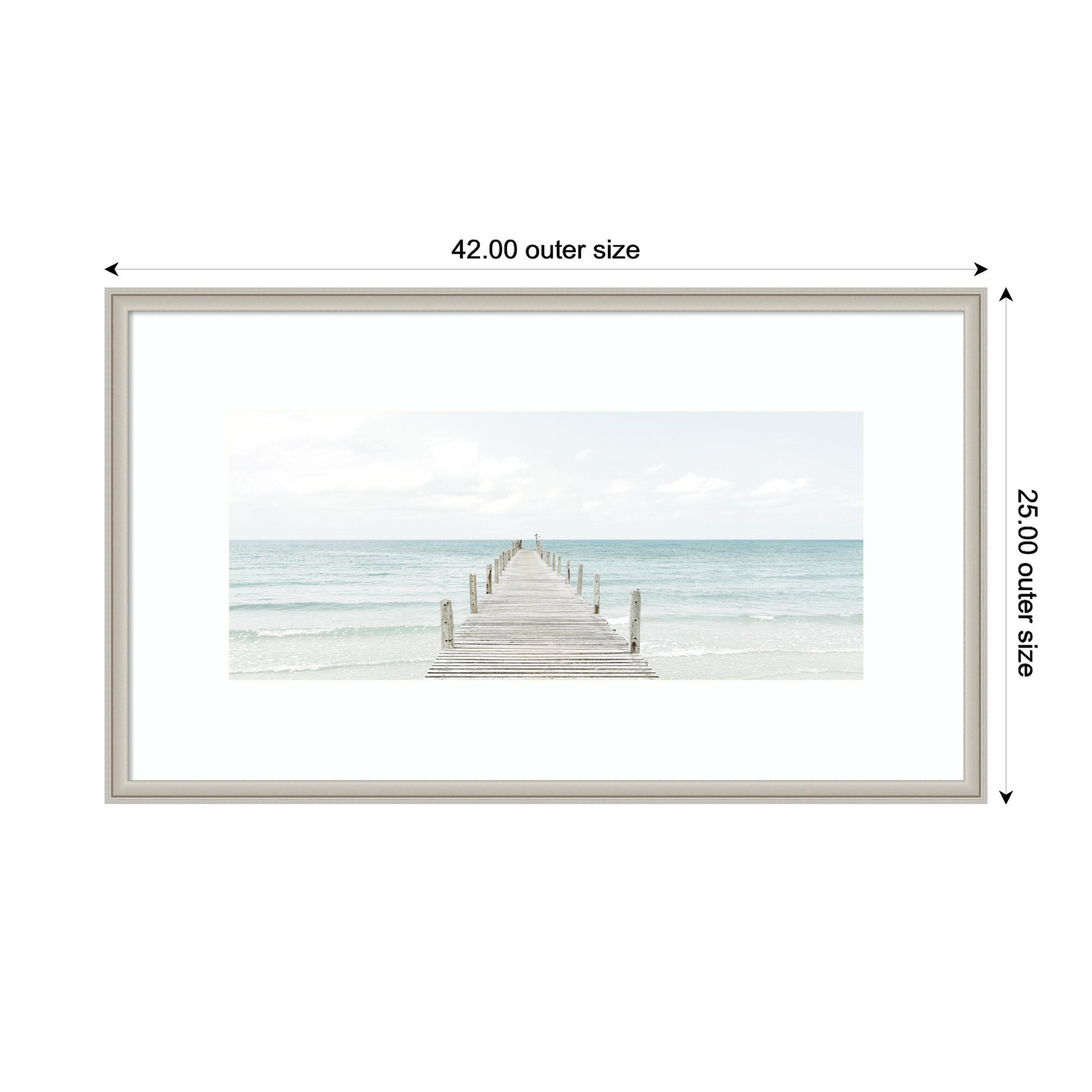 Wooden Pier On The Beach by Amy Peterson Framed Wall Art Print