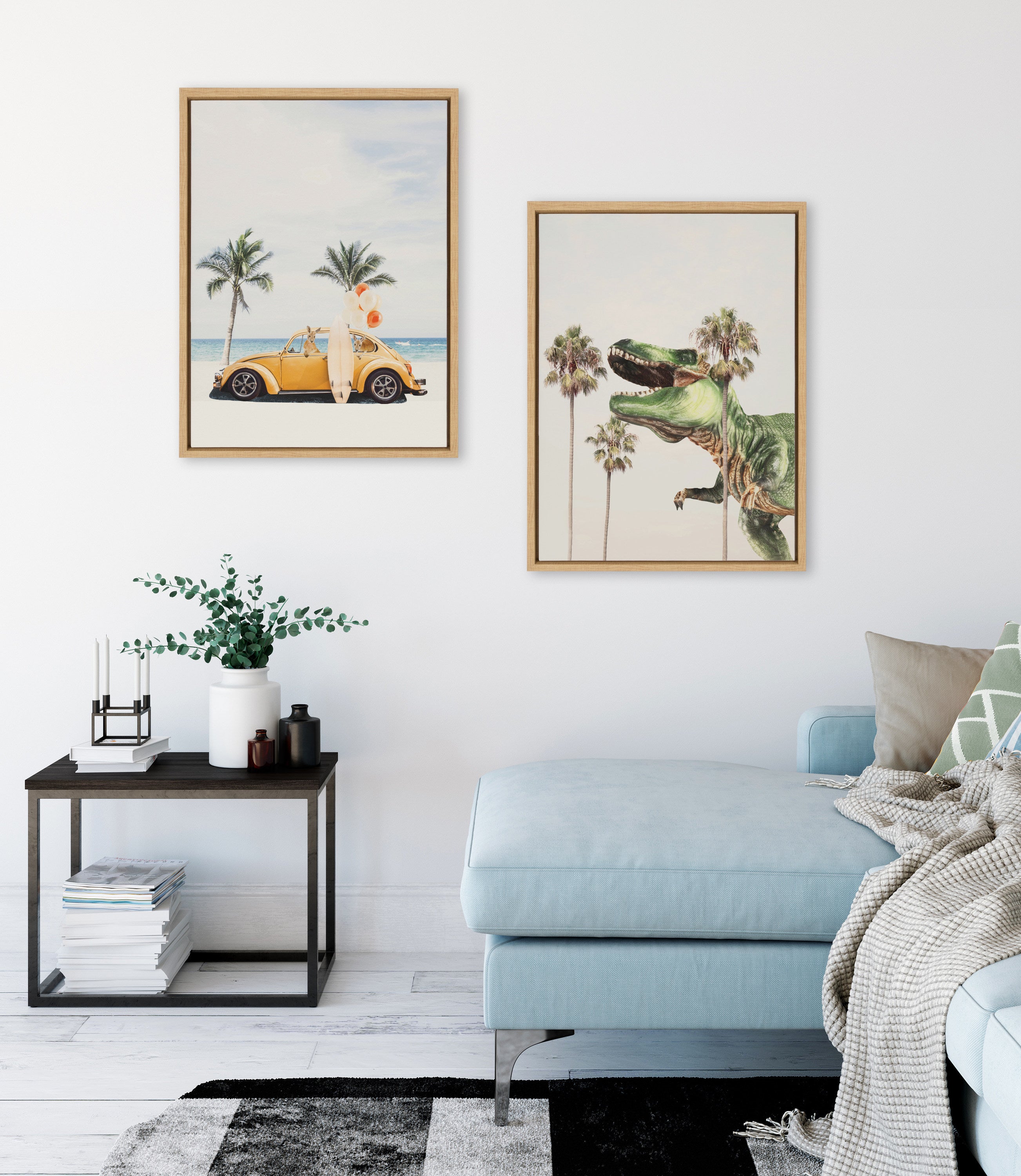 Sylvie Dinosaur Framed Canvas by July Art Prints