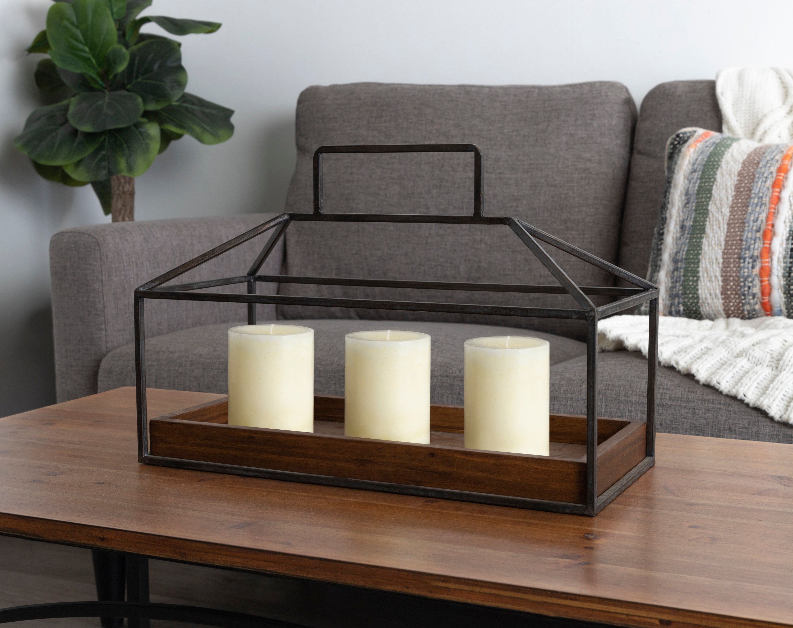 Tabletop Planter Brown 16x6x11.5 6