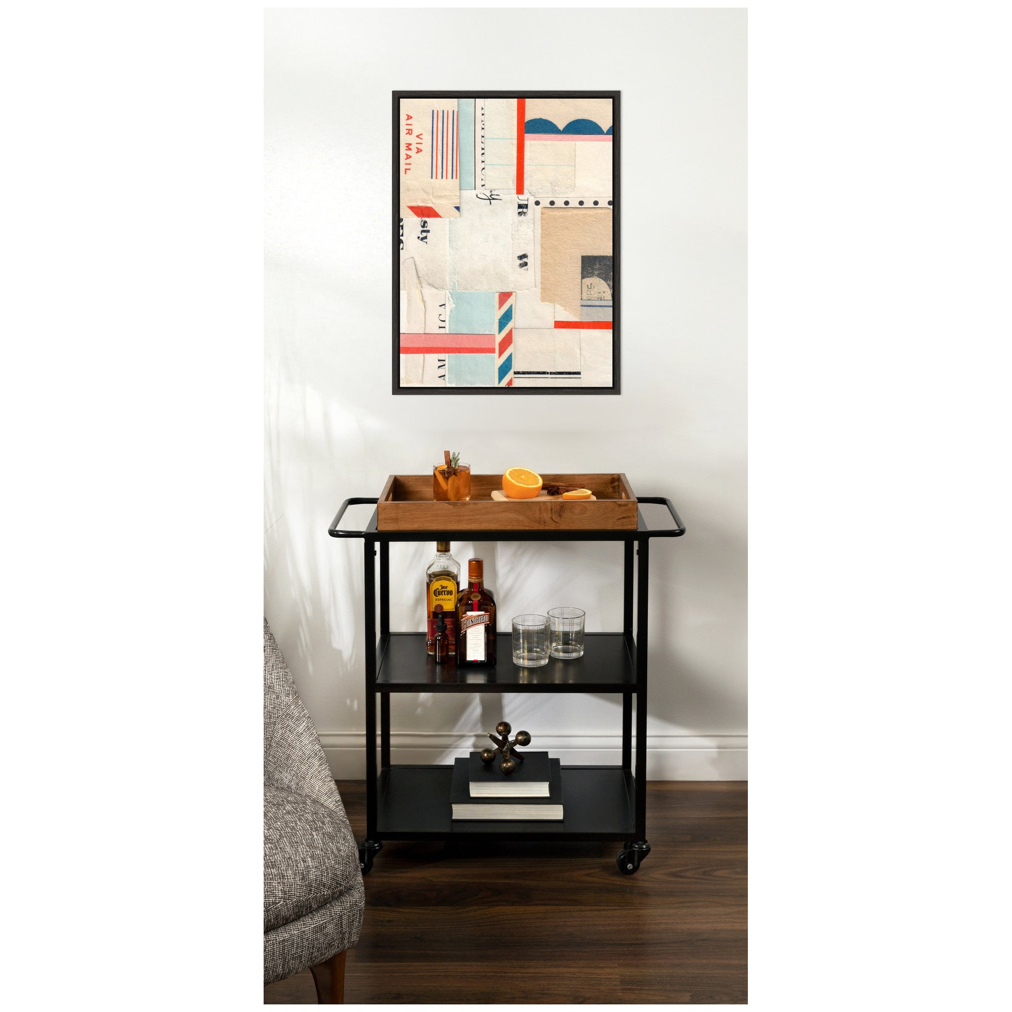 Framed Canvas Sylvie Dark Gray 18x24 6
