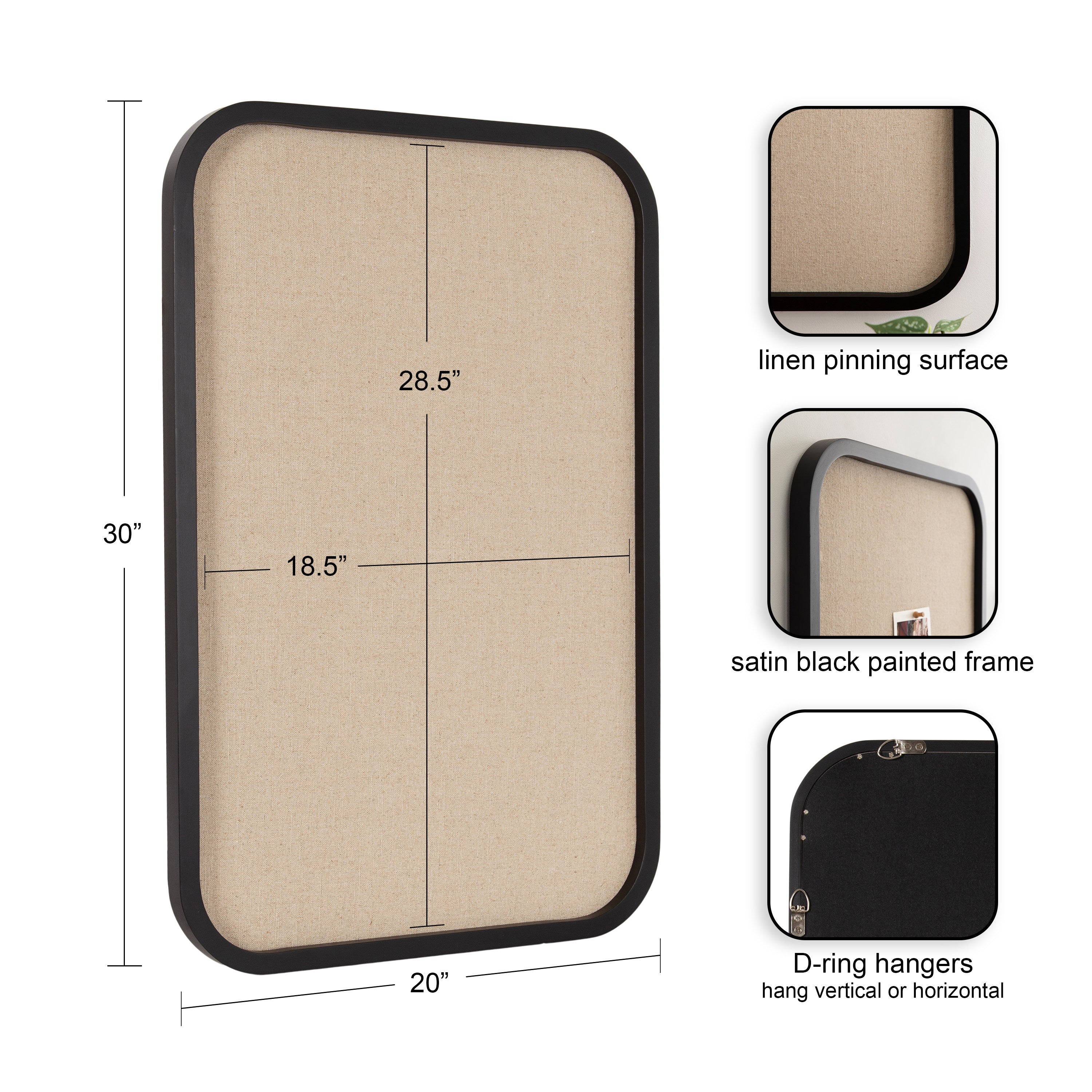 Pinboard Black 20x30 2