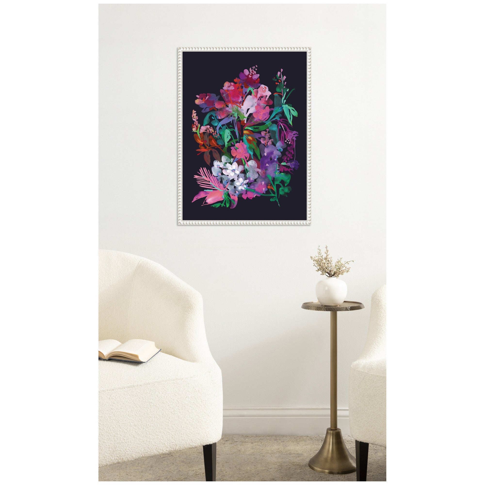 Framed Canvas 18x24 Sylvie Beaded White 7