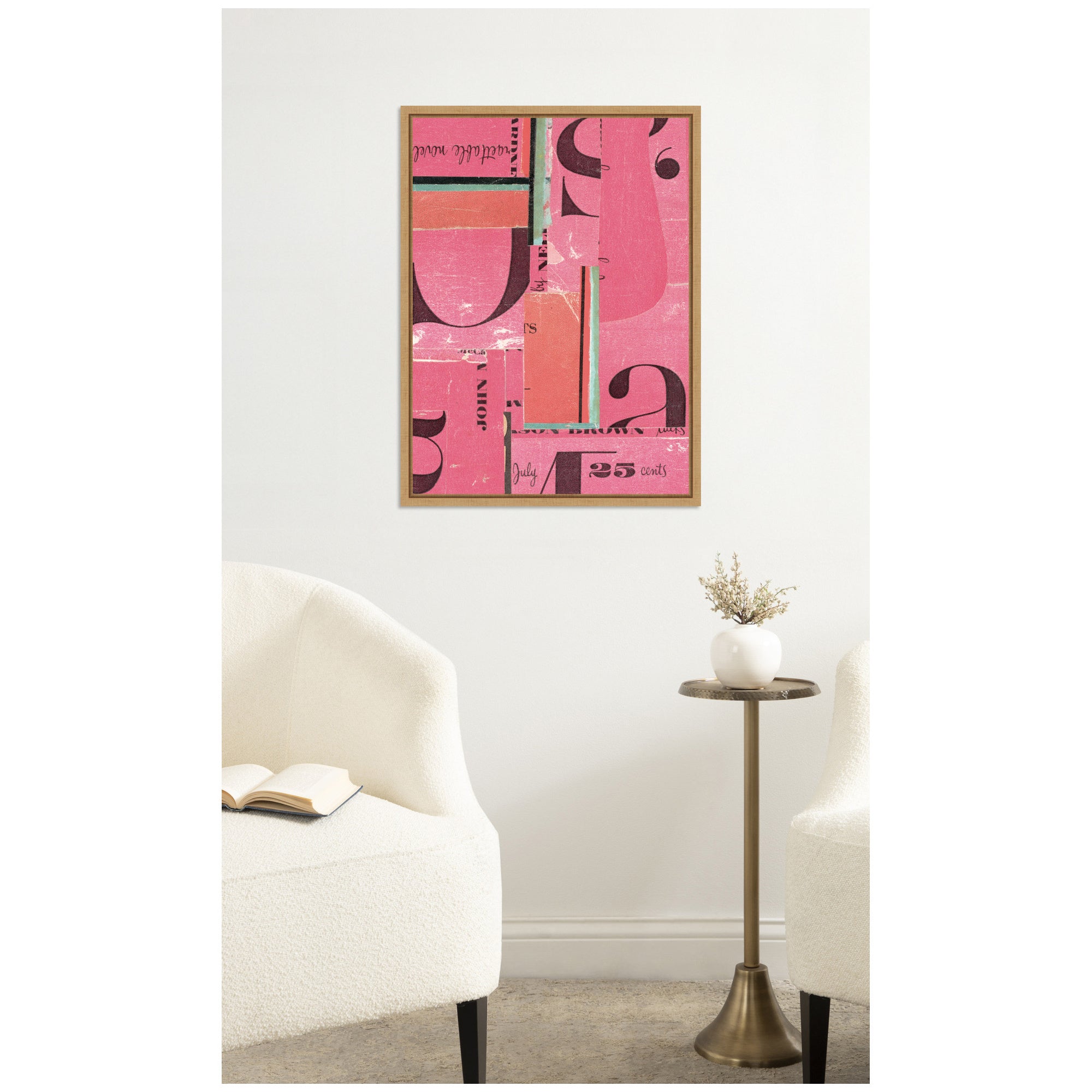 Typography Pink FC by Felicia Dadak Framed Canvas Wall Art Print