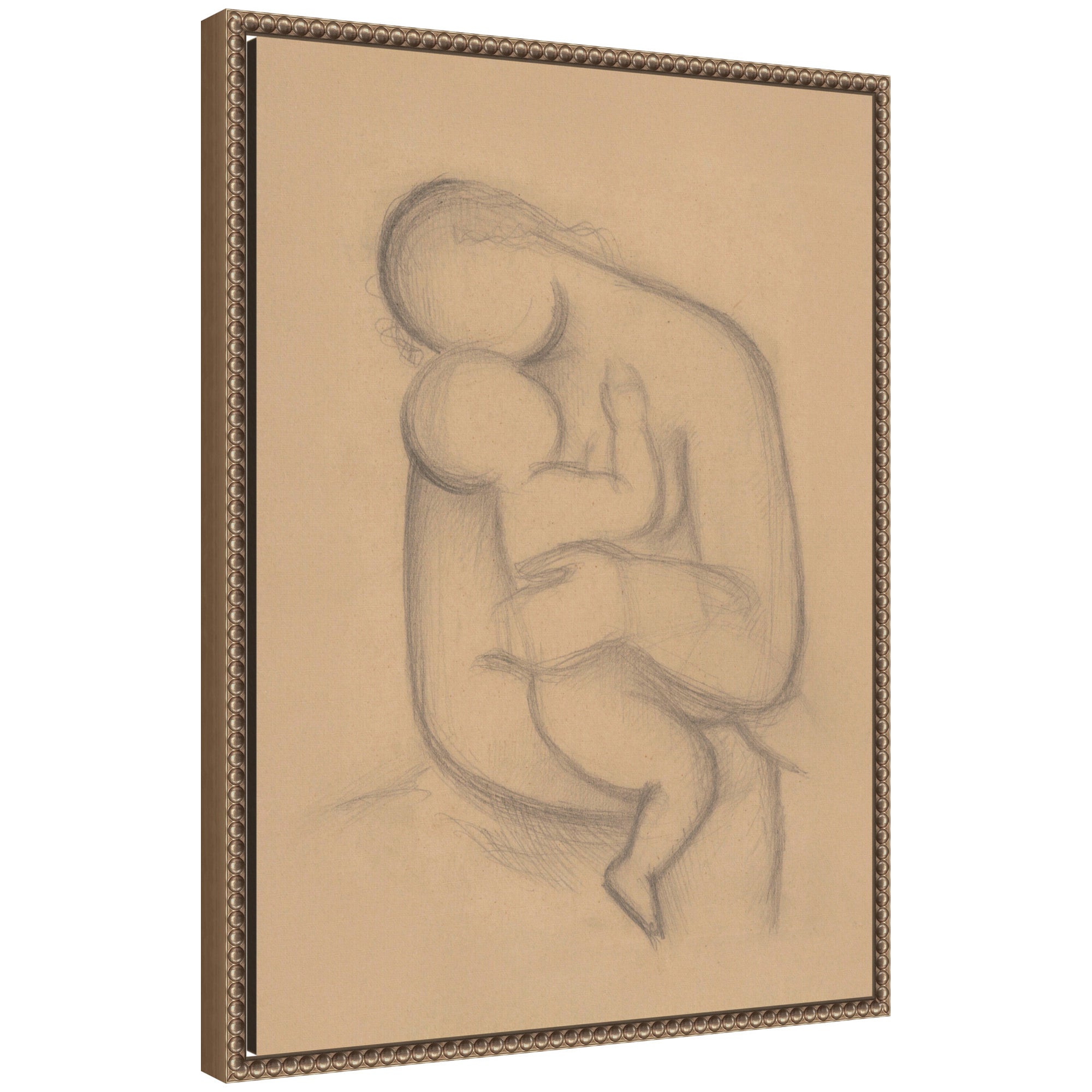 Mother with Child in her Arms Mikulas Galanda by Nostalgia Prints Framed Canvas Wall Art Print