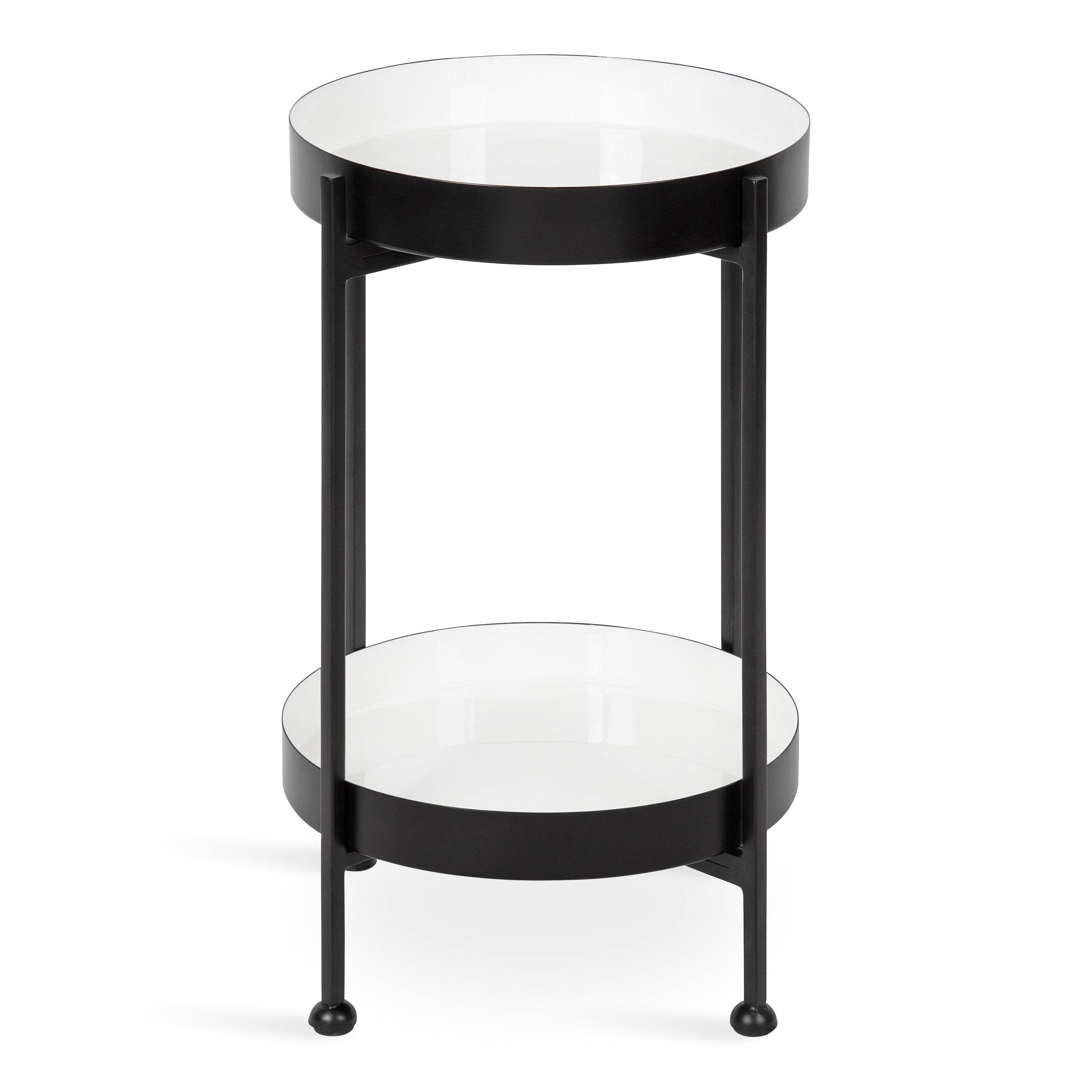 Side Table 15x15x24 Black White 3
