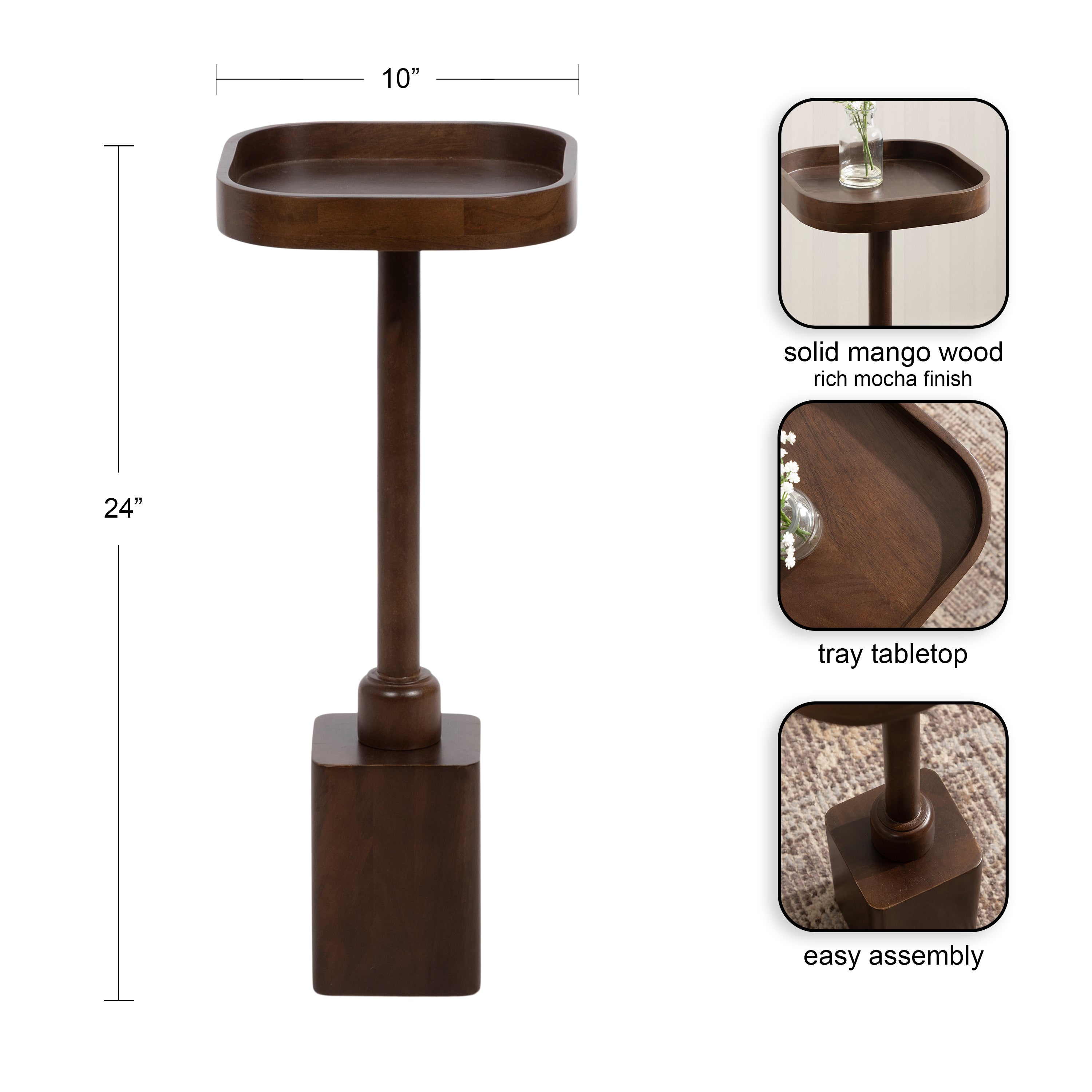 Drink Table Dark Brown 10x10x24 2