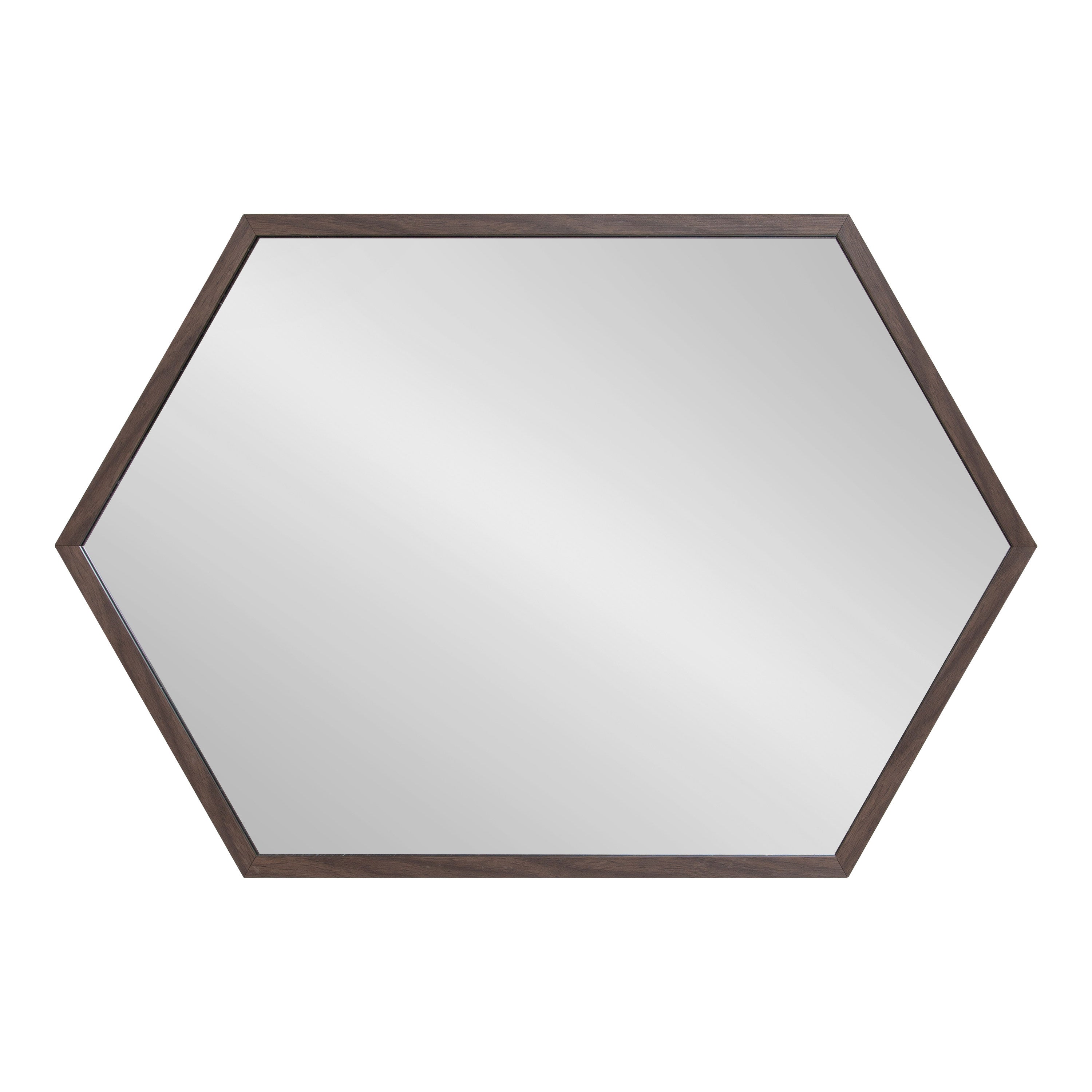Hexagon Mirror 24x36 Walnut Brown 6