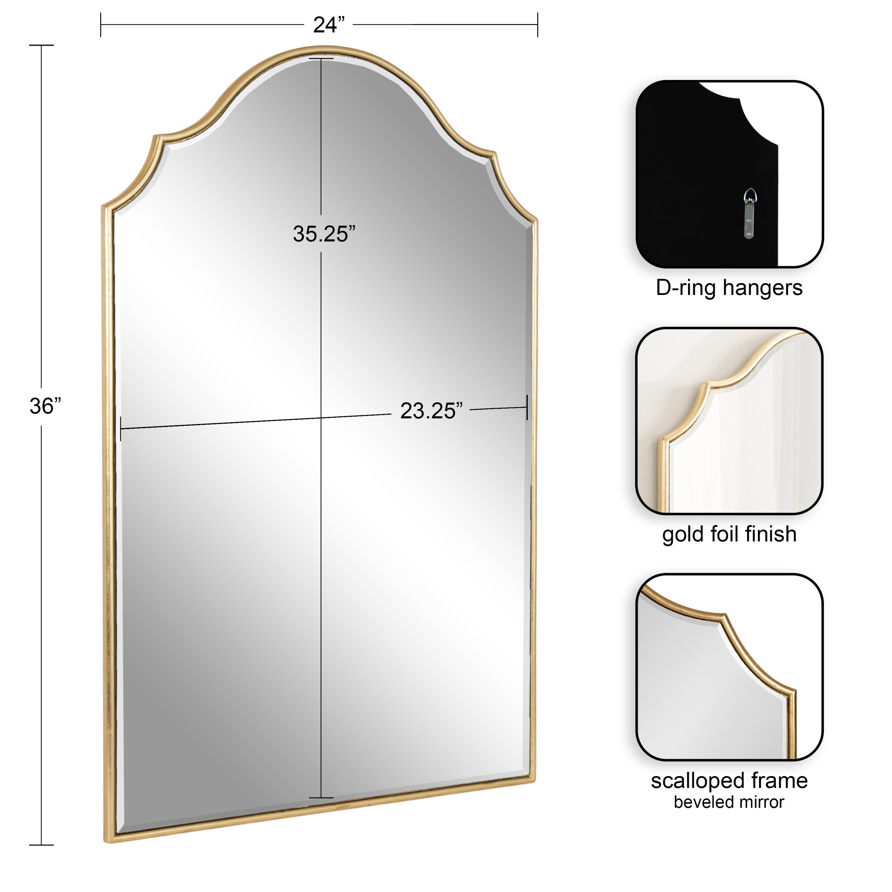 Arch Mirror Gold 24x36 2