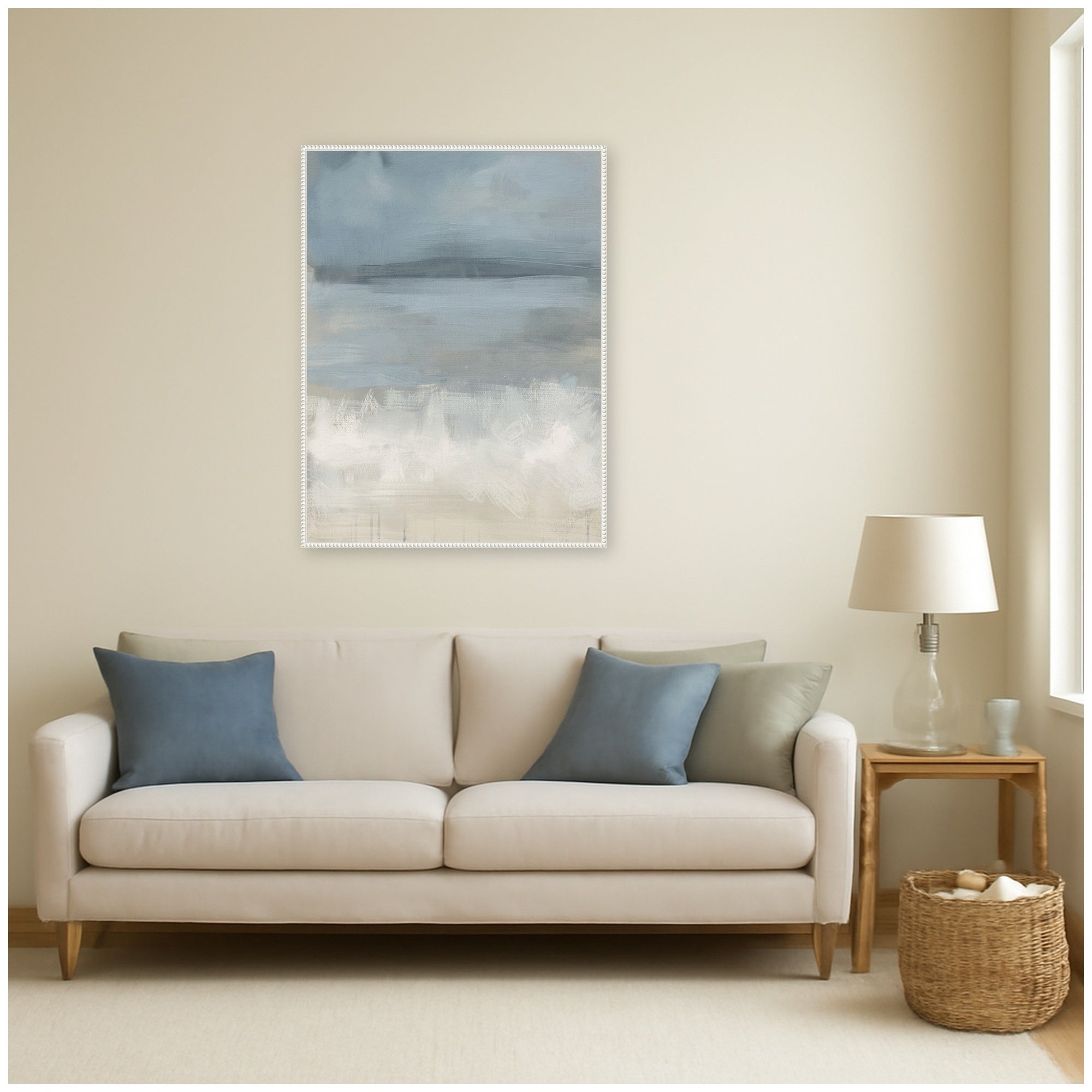 Framed Canvas 32x42 Sylvie Beaded White 7