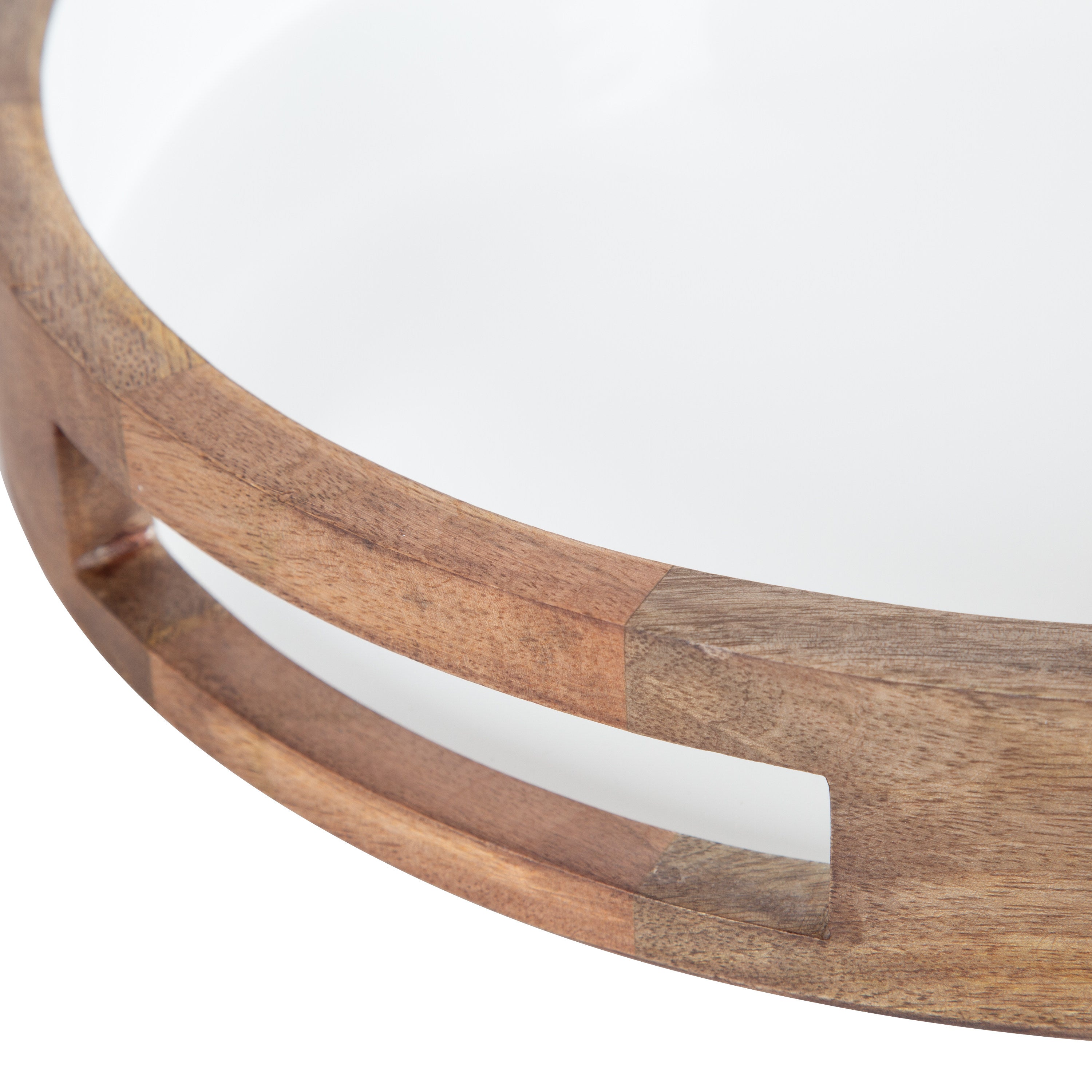 Ehrens Round Decorative Wood Tray