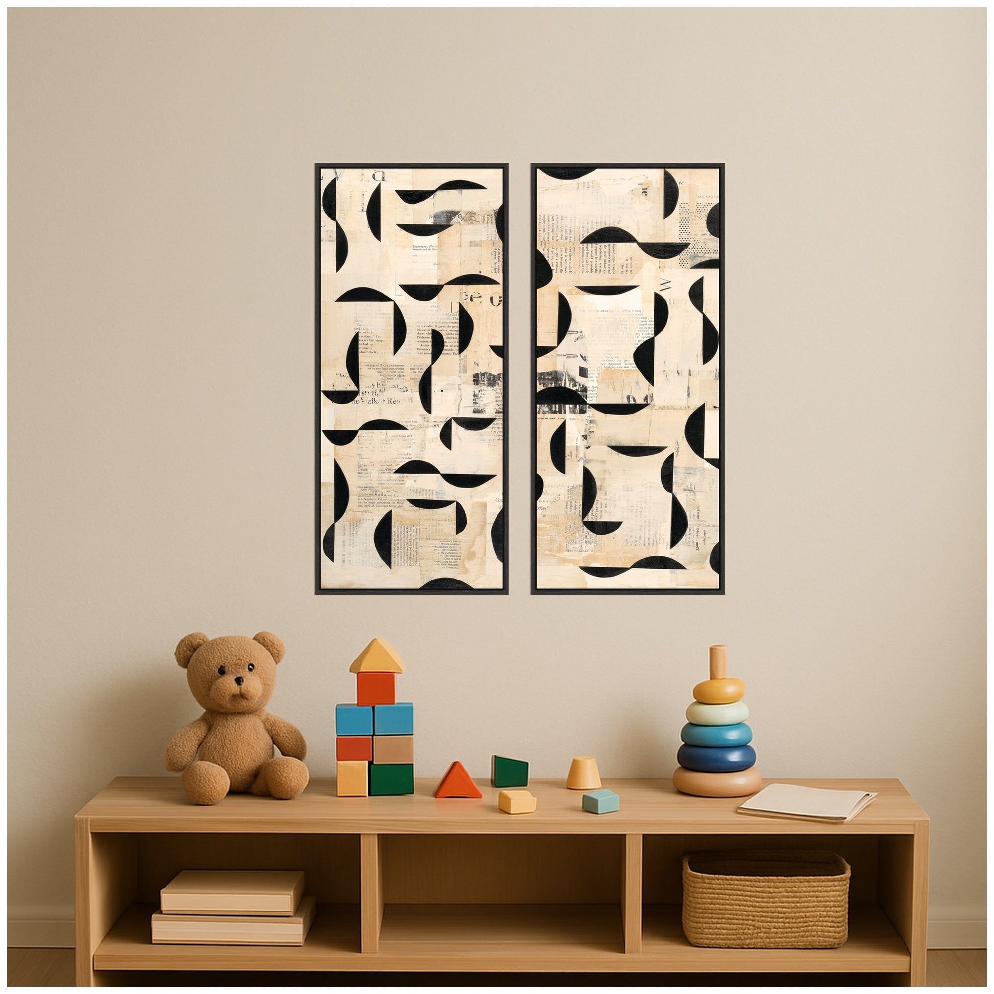 Half Moon Bay Panel 2 Piece Framed Canvas Wall Art Set by Felicia Dadak