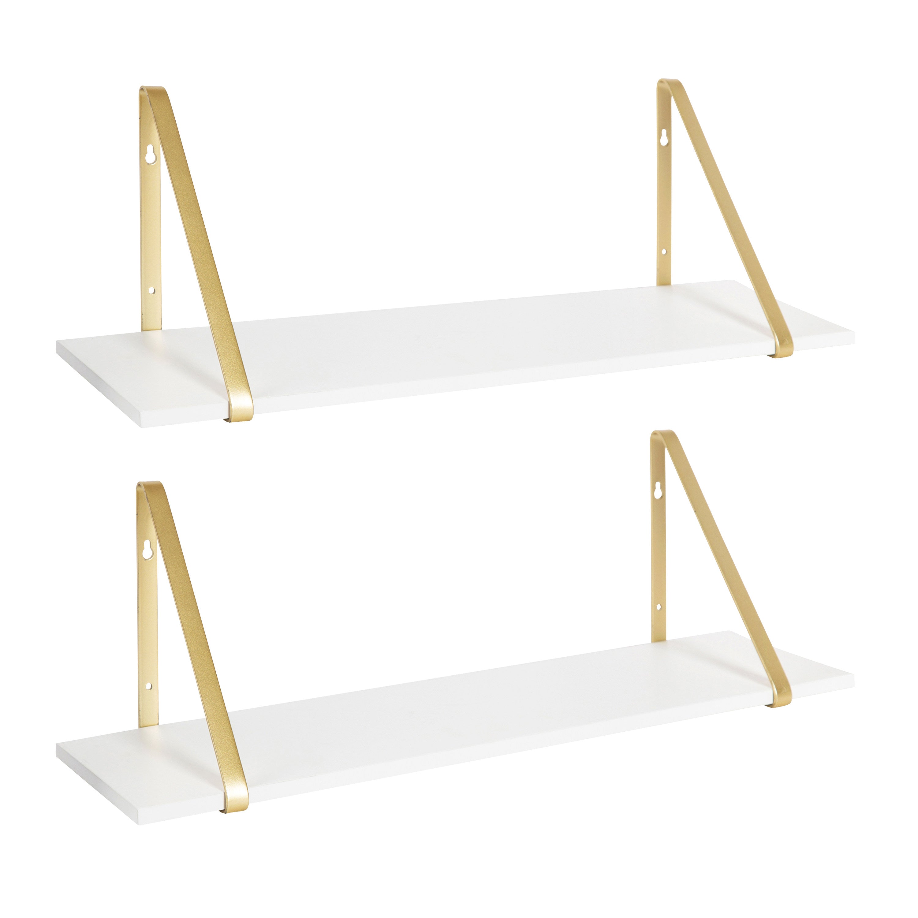 Floating Shelf White Gold 2 Pk-28" 1