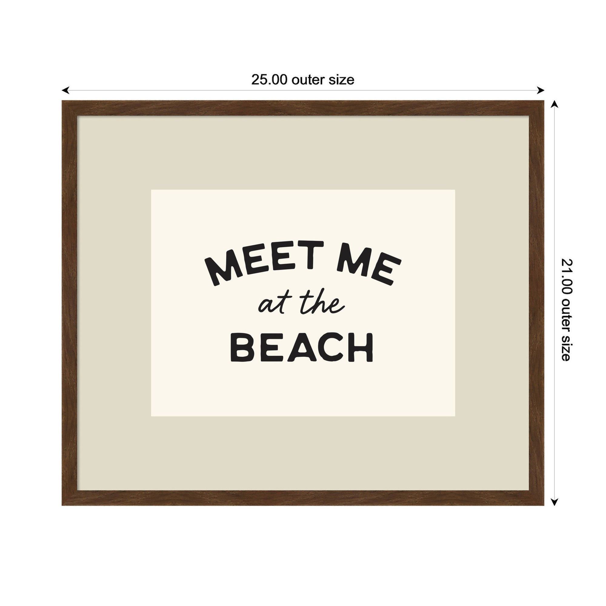 Meet Me at the Beach Coastal Typography Beach House Welcome by Lucky Guava Framed Wall Art Print