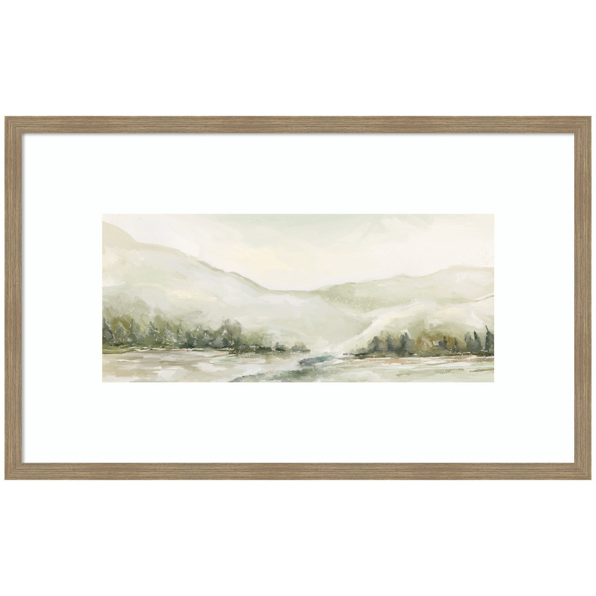 Framed Art Woodgrain Stripe Mocha 42x26 1