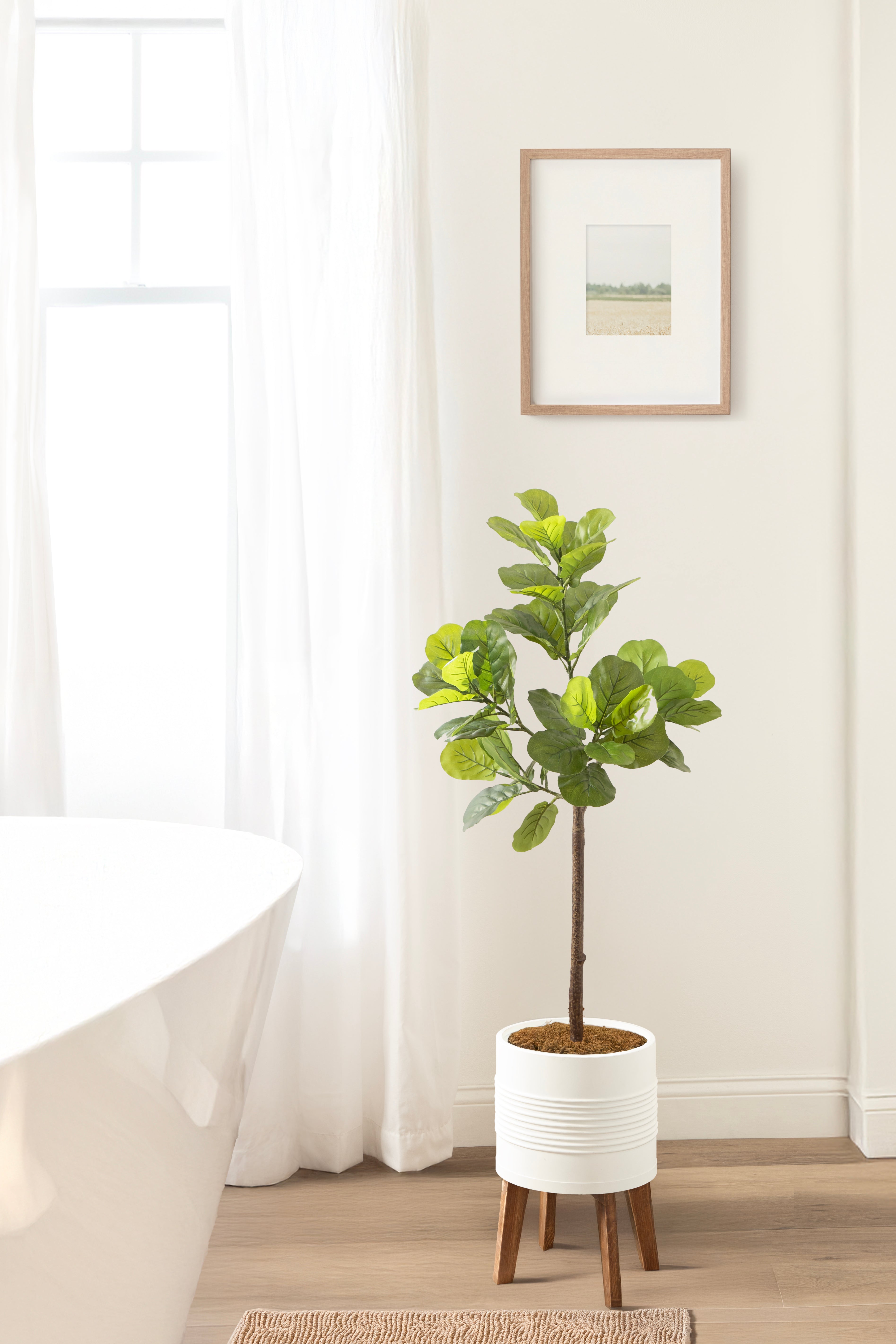 Faux Tree White Rustic Brown 4.5' 7